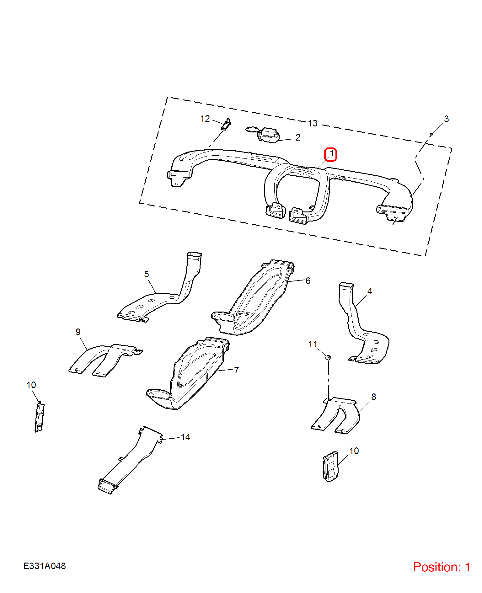 MG Air conditioning duct OEM 11338646 FOR MG 11338646-MG_OEM