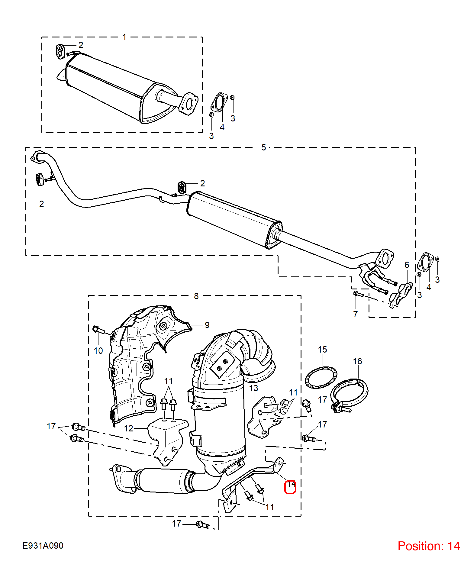 MG Exhaust pipe bracket OEM 11342916 FOR MG5 11342916-MG_OEM