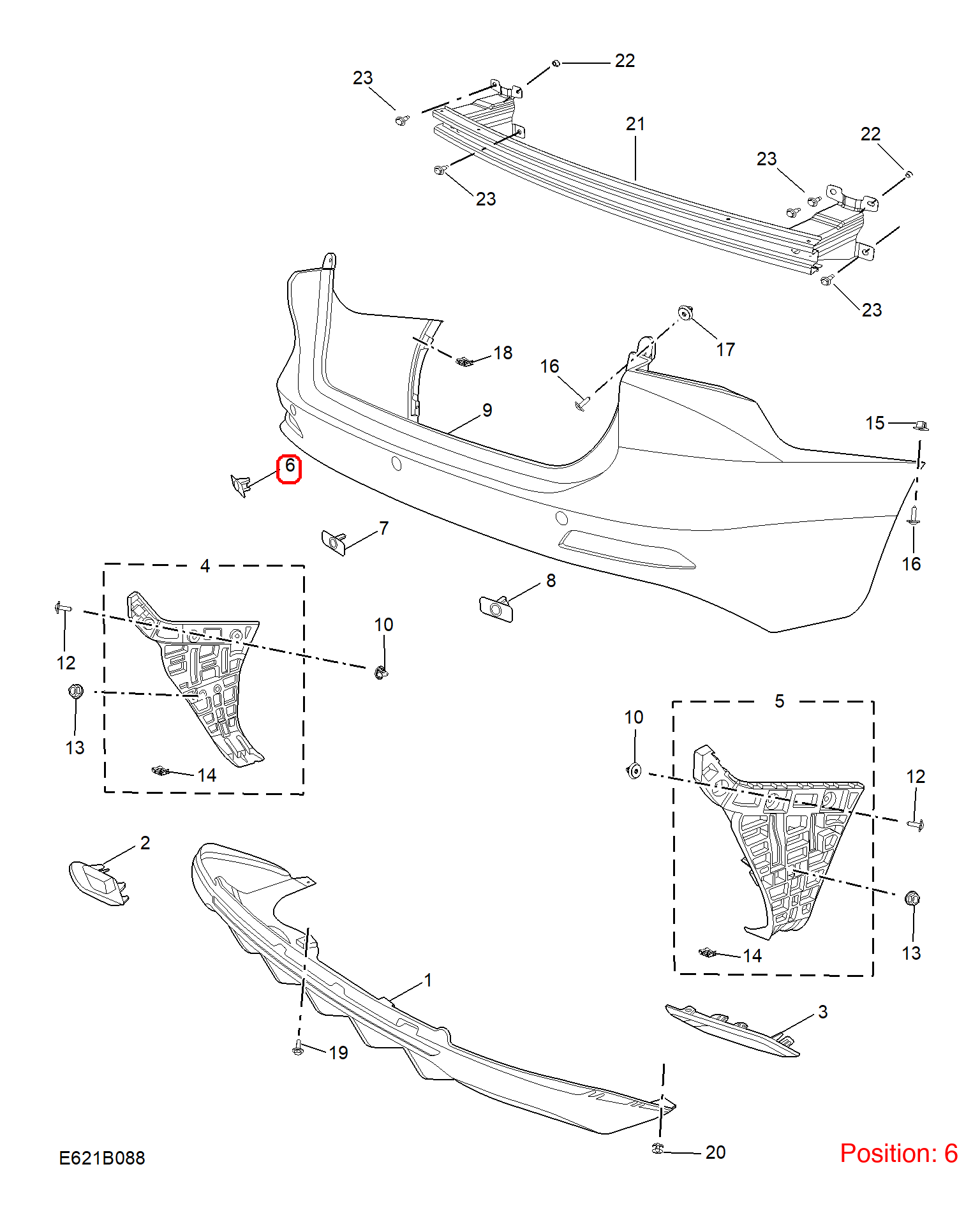 MG Reverse radar bracket OEM 11348880SPRP FOR MG5 11348880SPRP-MG_OEM