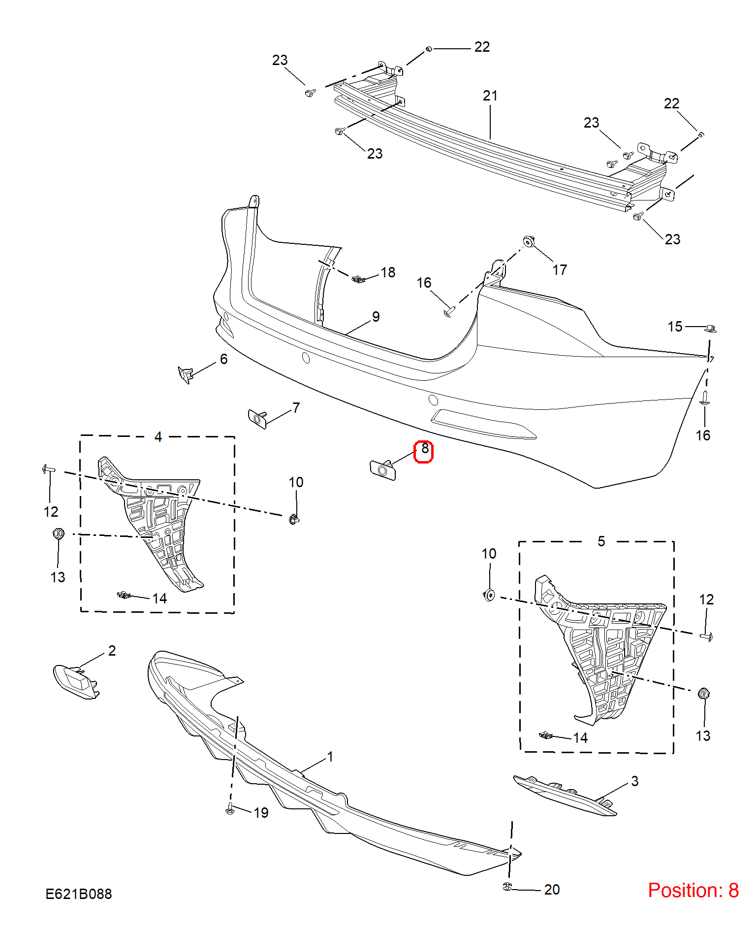 MG Reverse radar bracket OEM 11348882SPRP FOR MG5 11348882SPRP-MG_OEM