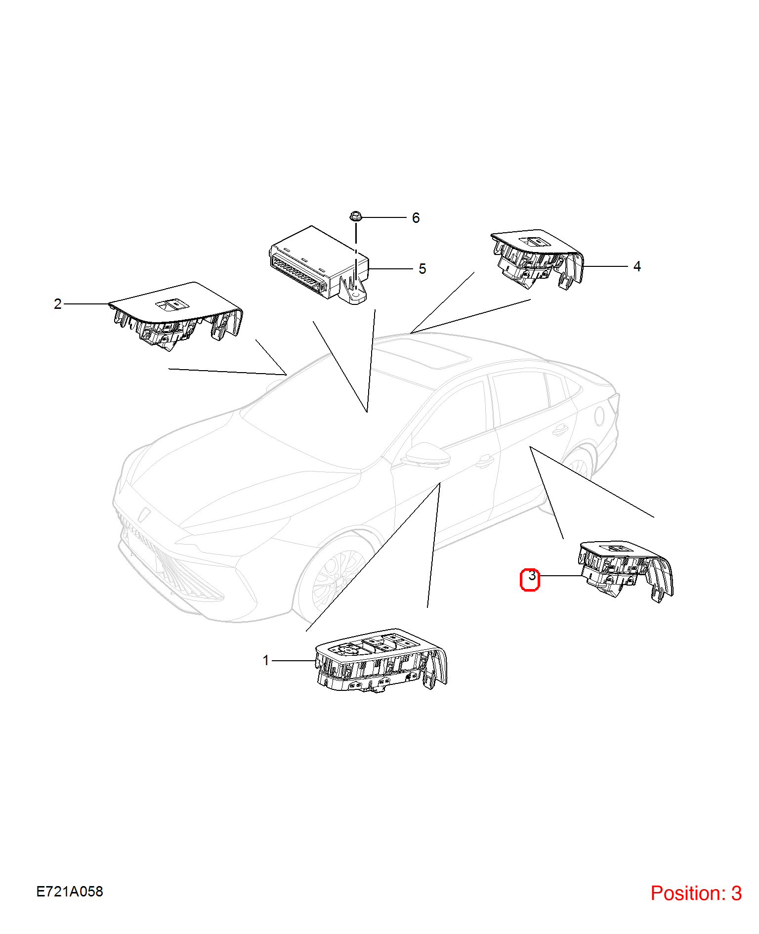 MG Power Window Control Switch OEM 11361002 FOR MG5 11361002-MG_OEM