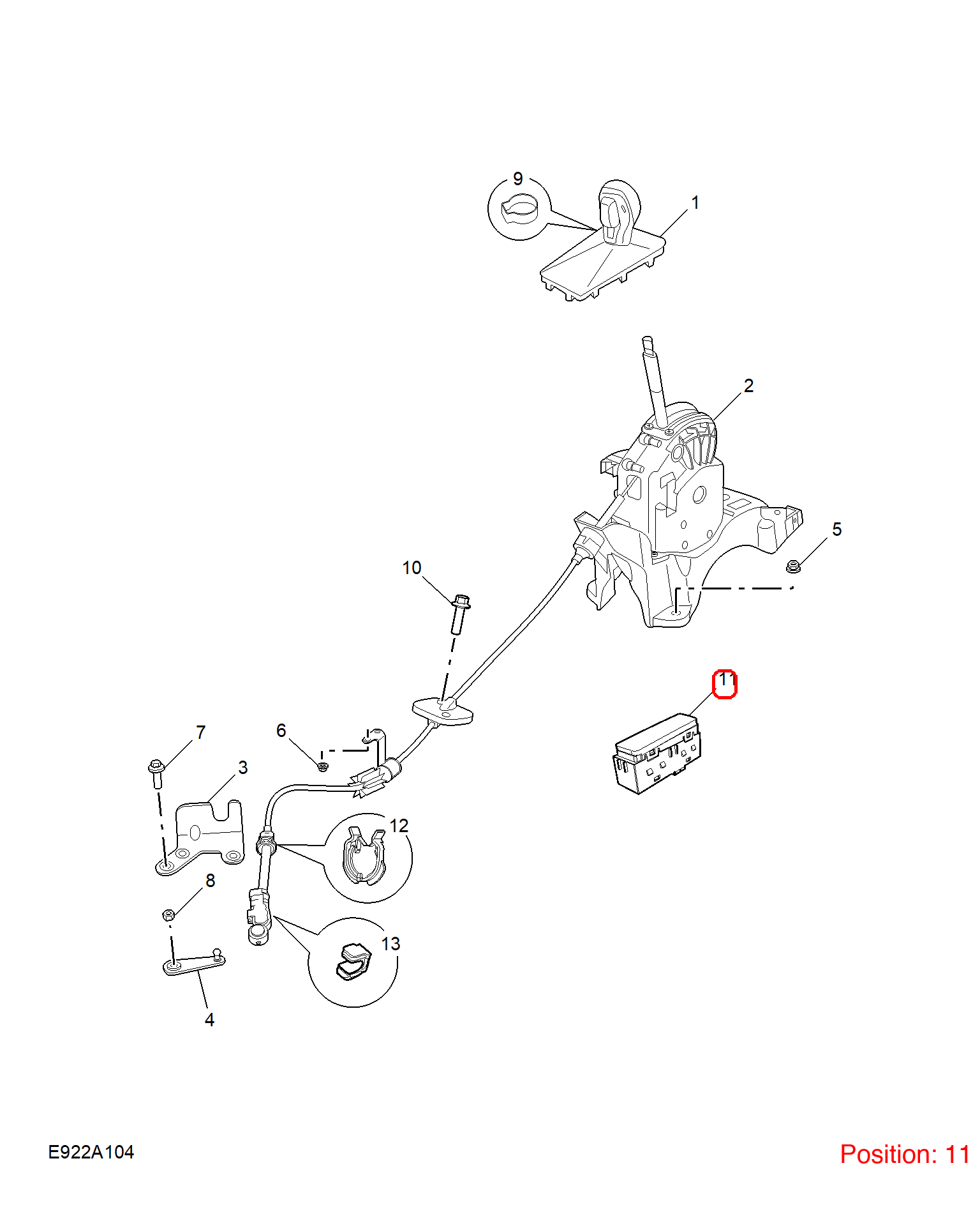 MG Gear position display OEM 11390099 FOR MG5 11390099-MG_OEM