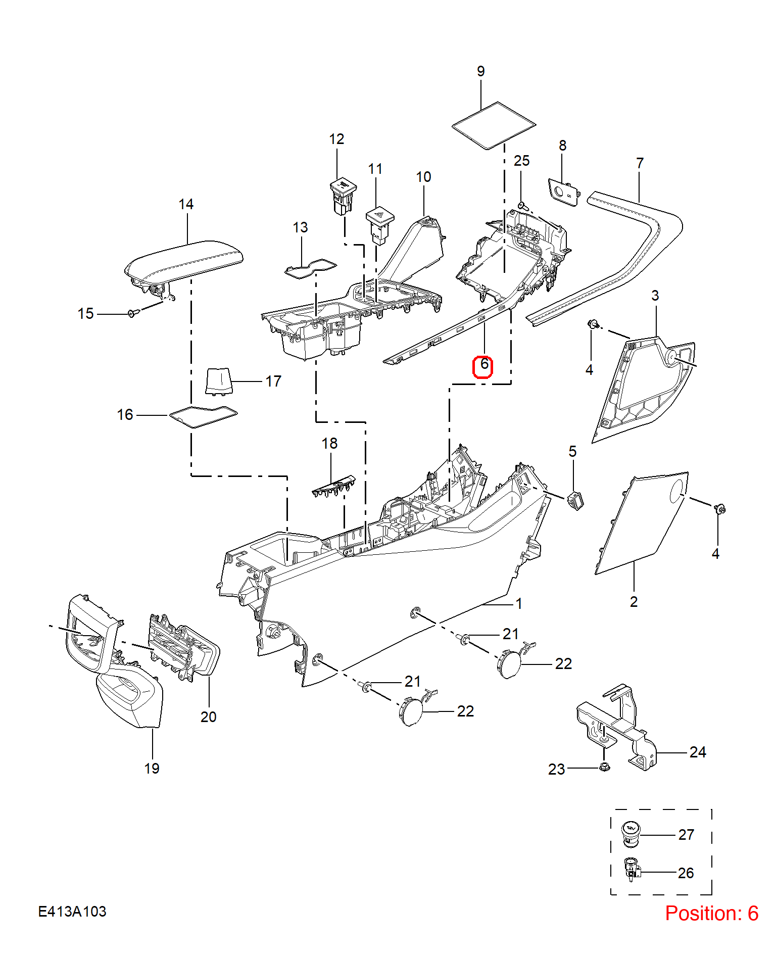 MG STORAGE COMPARTMENT OEM 11448715 FOR MG5 11448715-MG_OEM