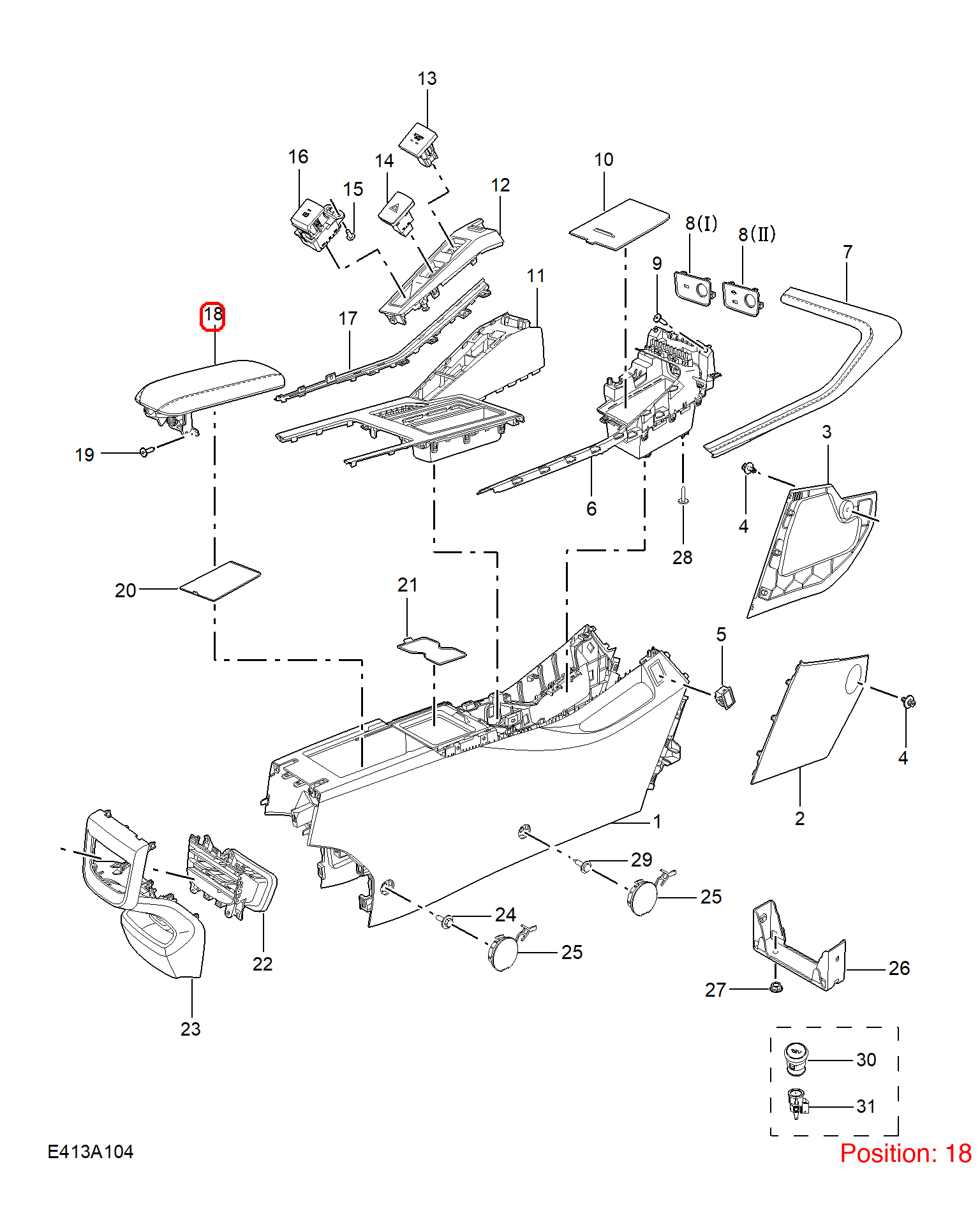 MG Armrest box cover OEM 11451214ACB FOR MG5 11451214ACB-MG_OEM