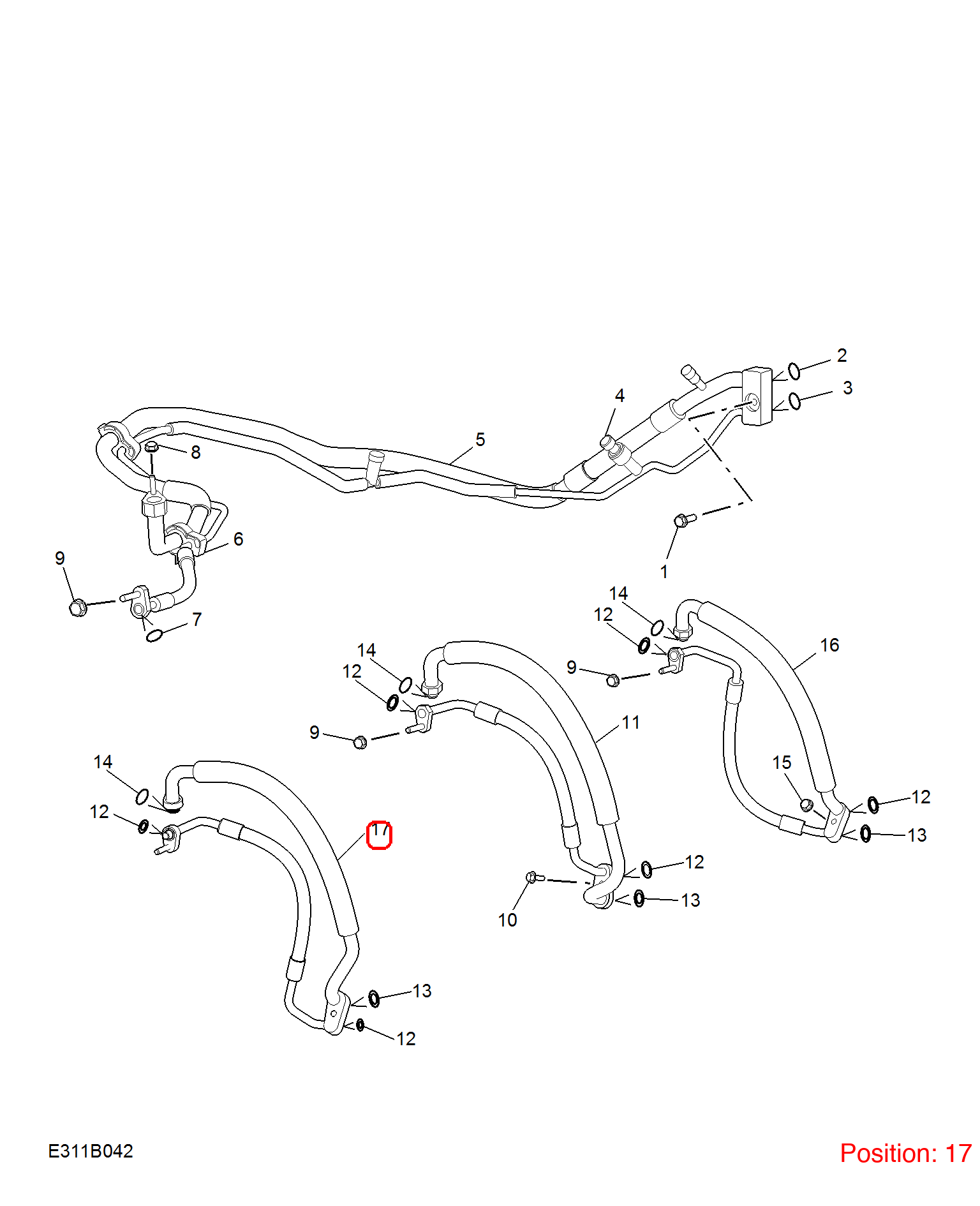 MG A/C Refrigerant Suction Hose OEM 11499291 FOR MG 11499291-MG_OEM
