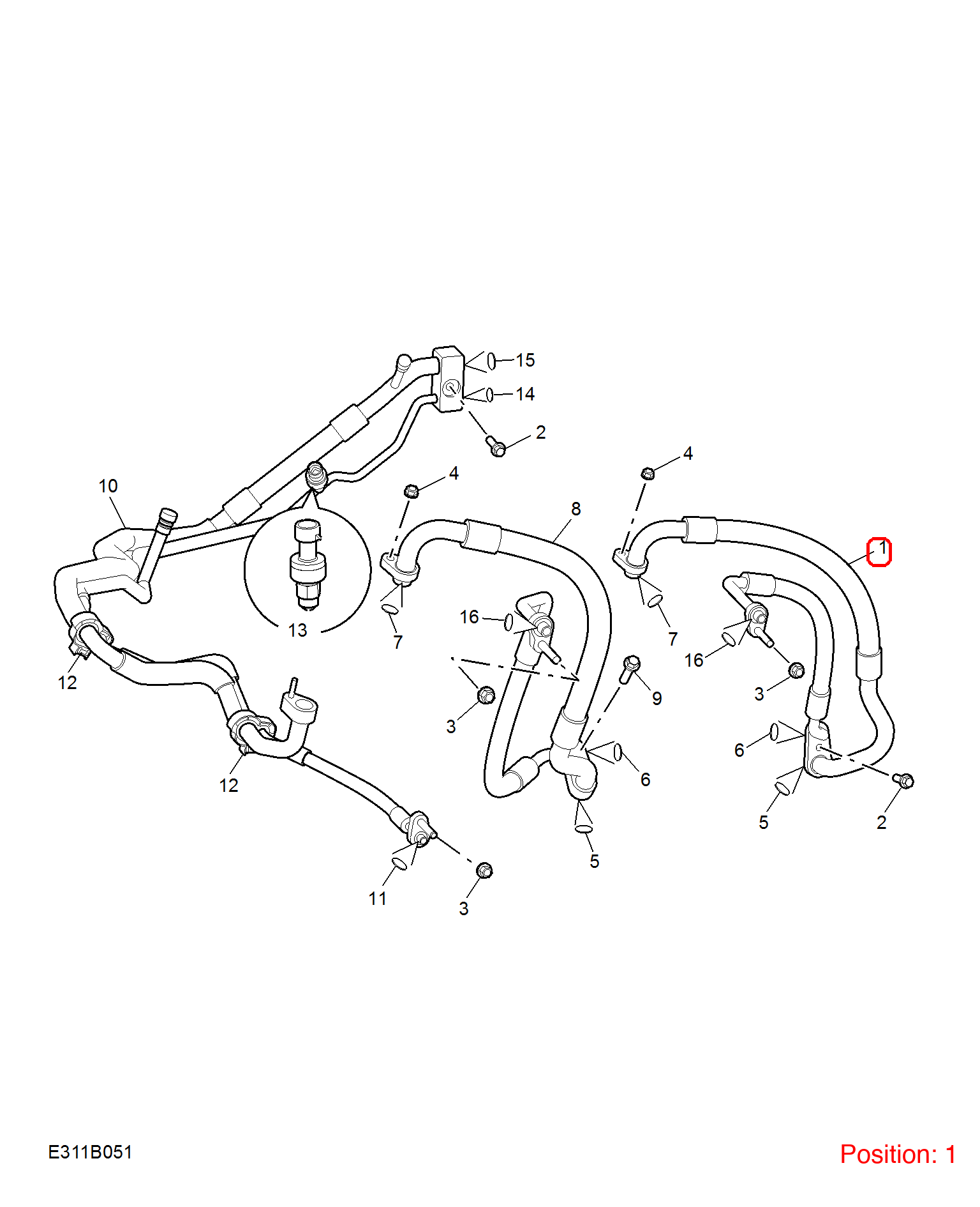 MG A/C Refrigerant Suction Hose OEM 11499799 FOR MG 11499799-MG_OEM