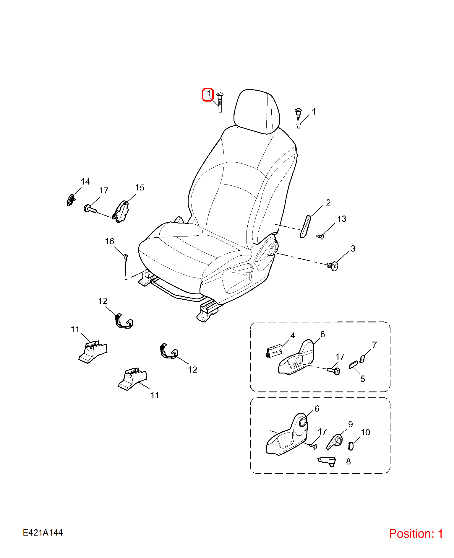 MG Seat headrest guide sleeve OEM 11511061PHD FOR MG5 11511061PHD-MG_OEM