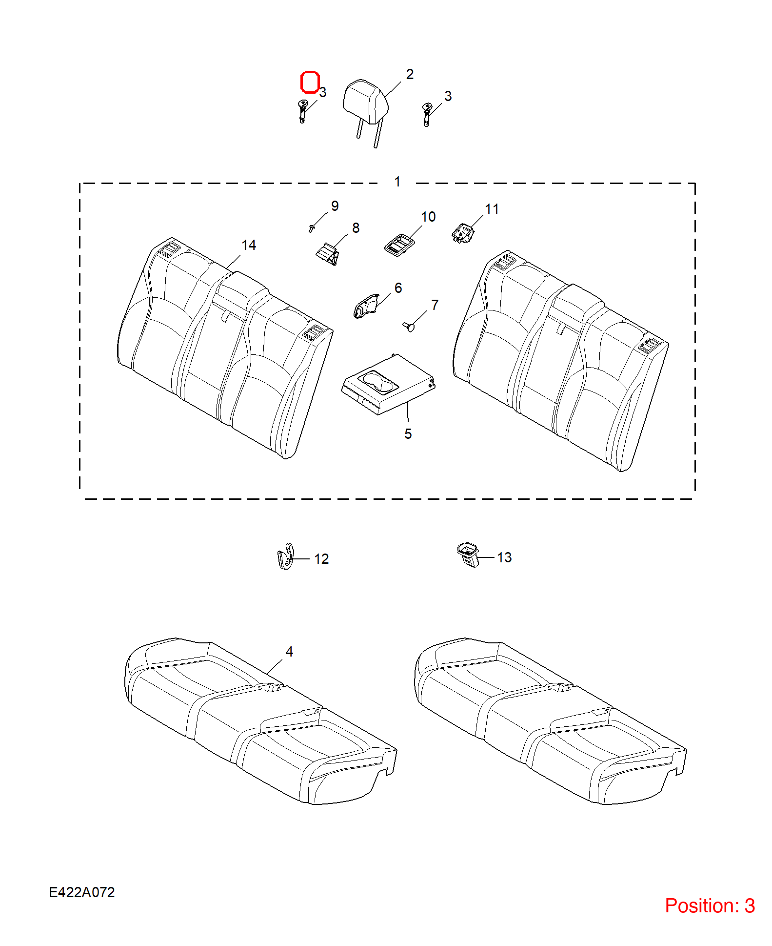 MG Headrest guide piece OEM 11511204ACB FOR MG5 11511204ACB-MG_OEM