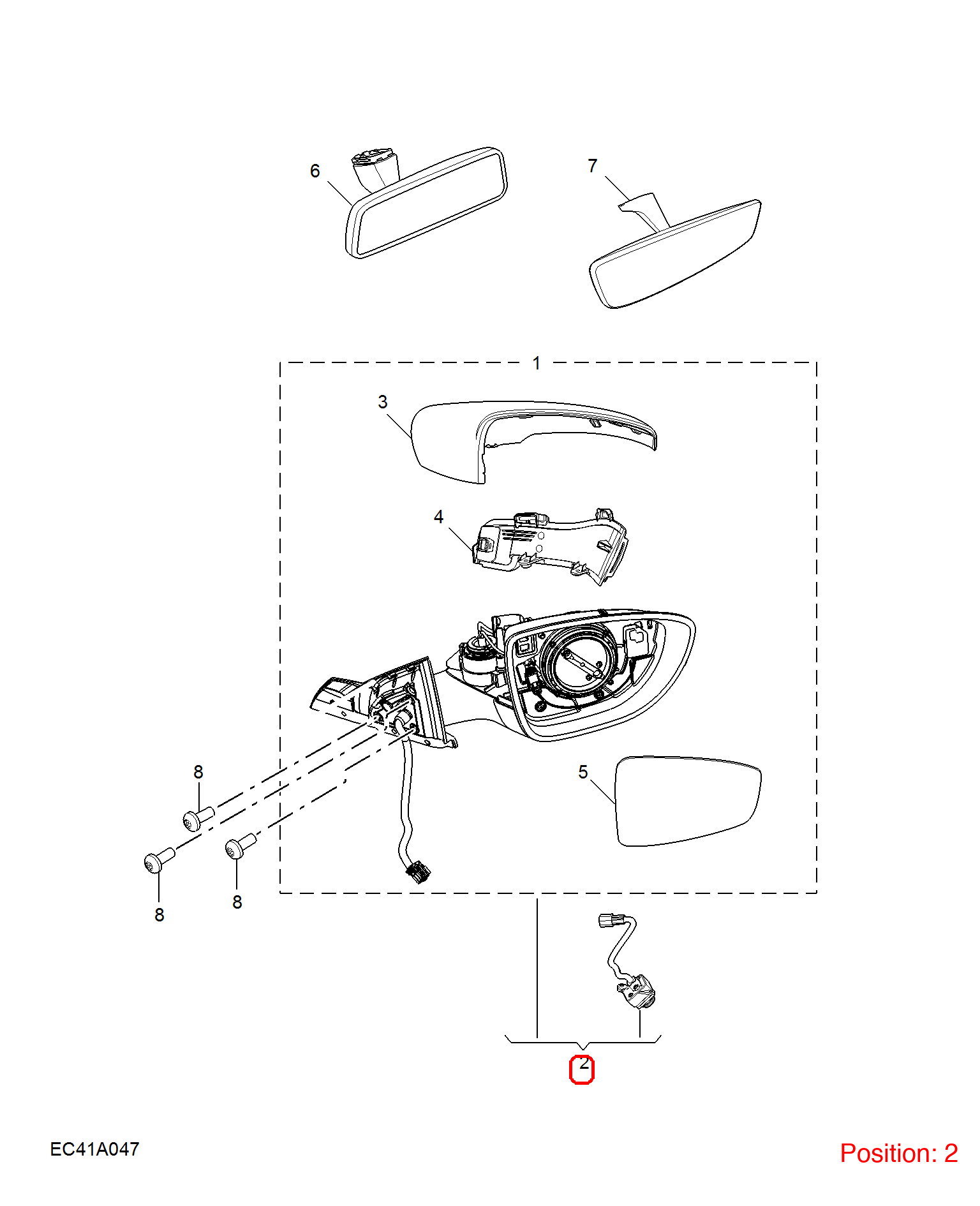 MG Reverse mirror assembly OEM 11618948SPRP FOR MG 11618948SPRP-MG_OEM