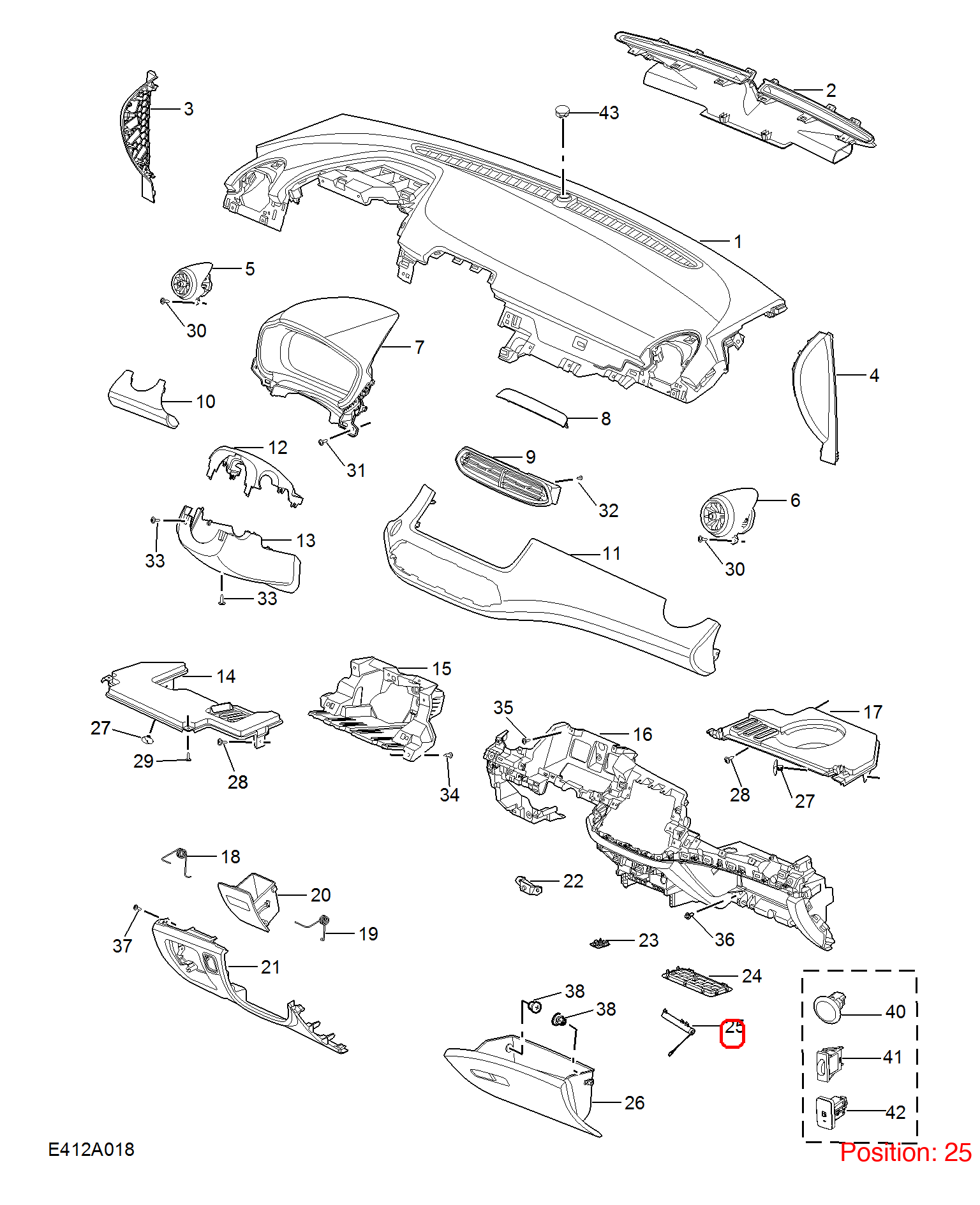 MG Glove compartment buffer OEM 11667838 FOR MG 11667838-MG_OEM