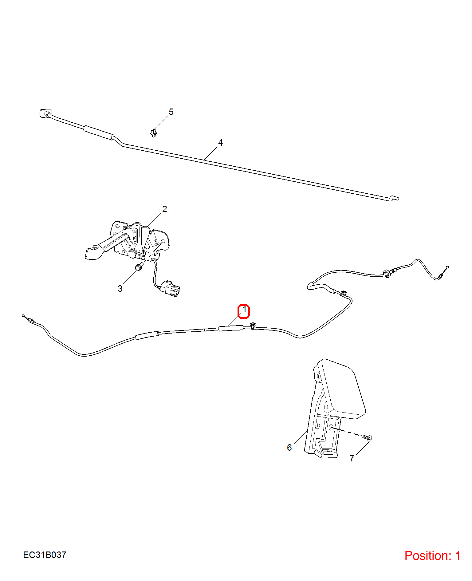 MG Hood Release Cable OEM 11695546 FOR MG 11695546-MG_OEM