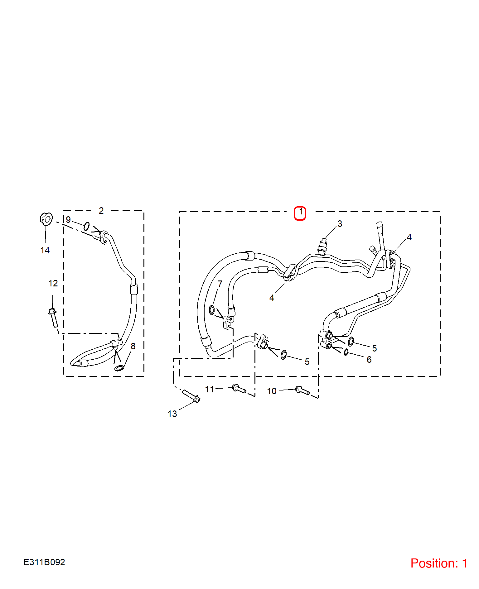 MG A/C Refrigerant Suction Hose OEM 11707539 FOR MG5 11707539-MG_OEM