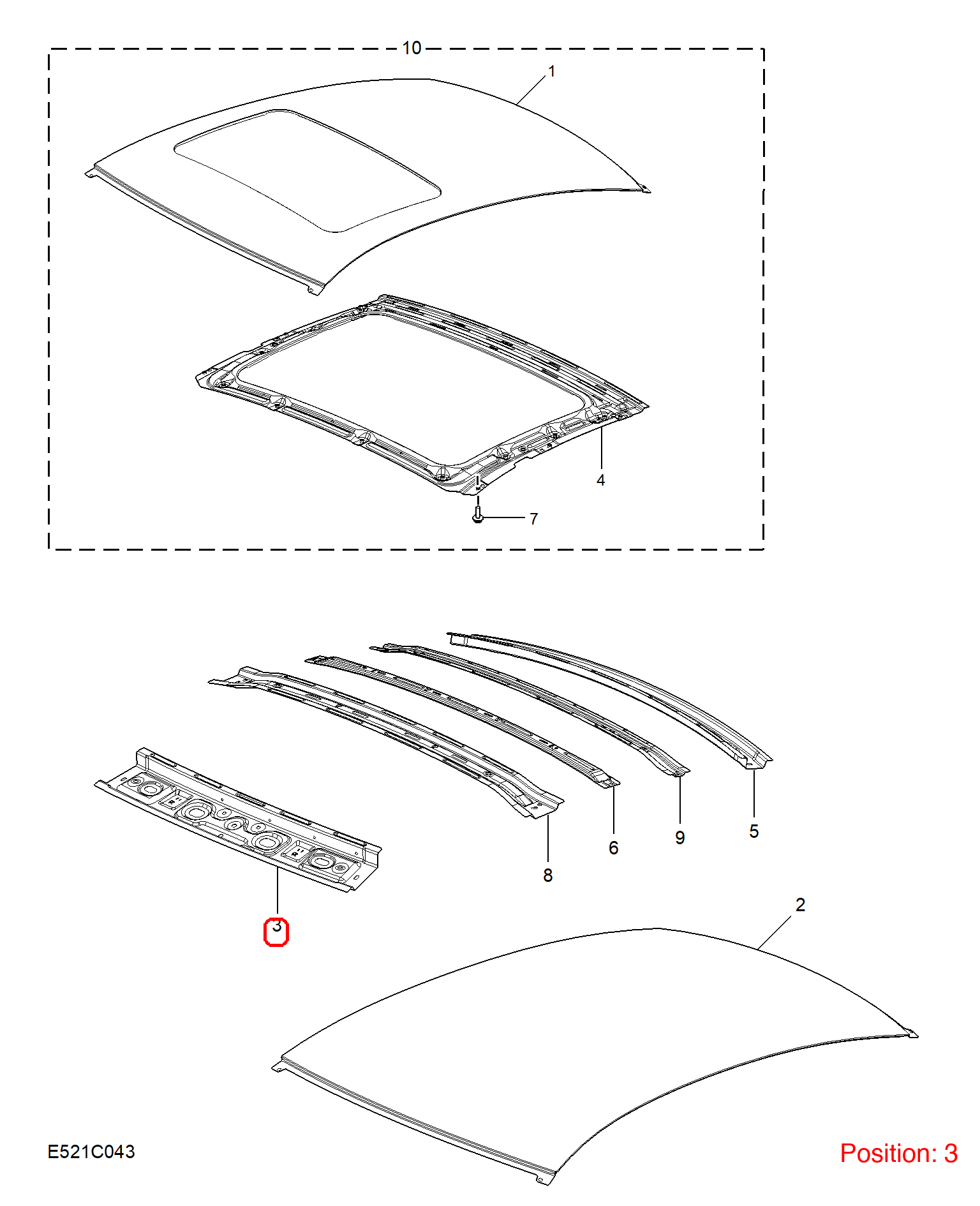 MG Roof beam OEM 11801051SEPP FOR MG 11801051SEPP-MG_OEM