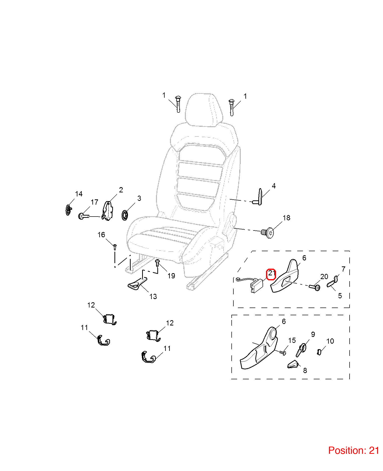 MG Seat adjustment switch OEM 12090041 FOR MG 12090041-MG_OEM