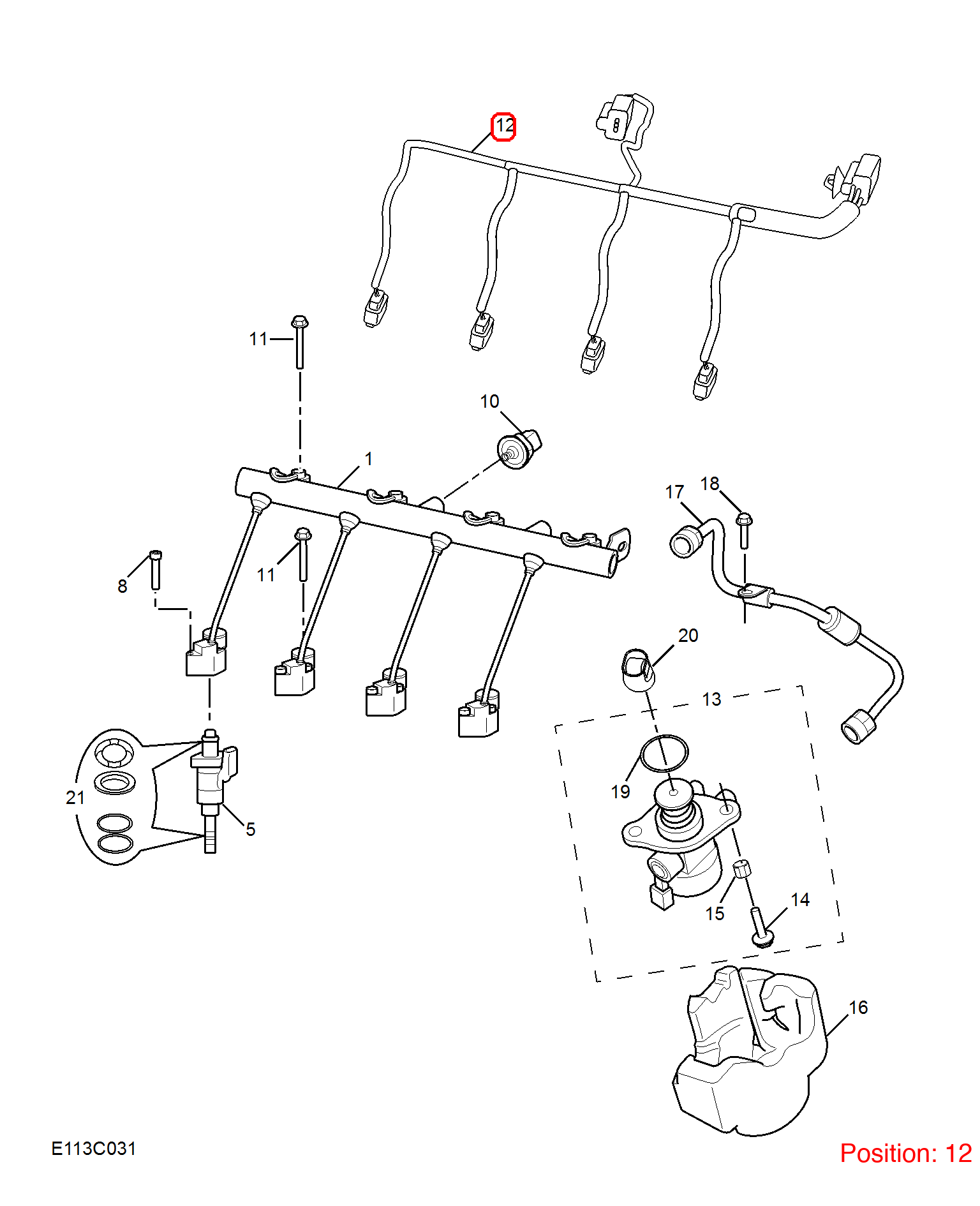 MG Fuel injector wiring harness OEM 12644431 FOR RX5 12644431-MG_OEM