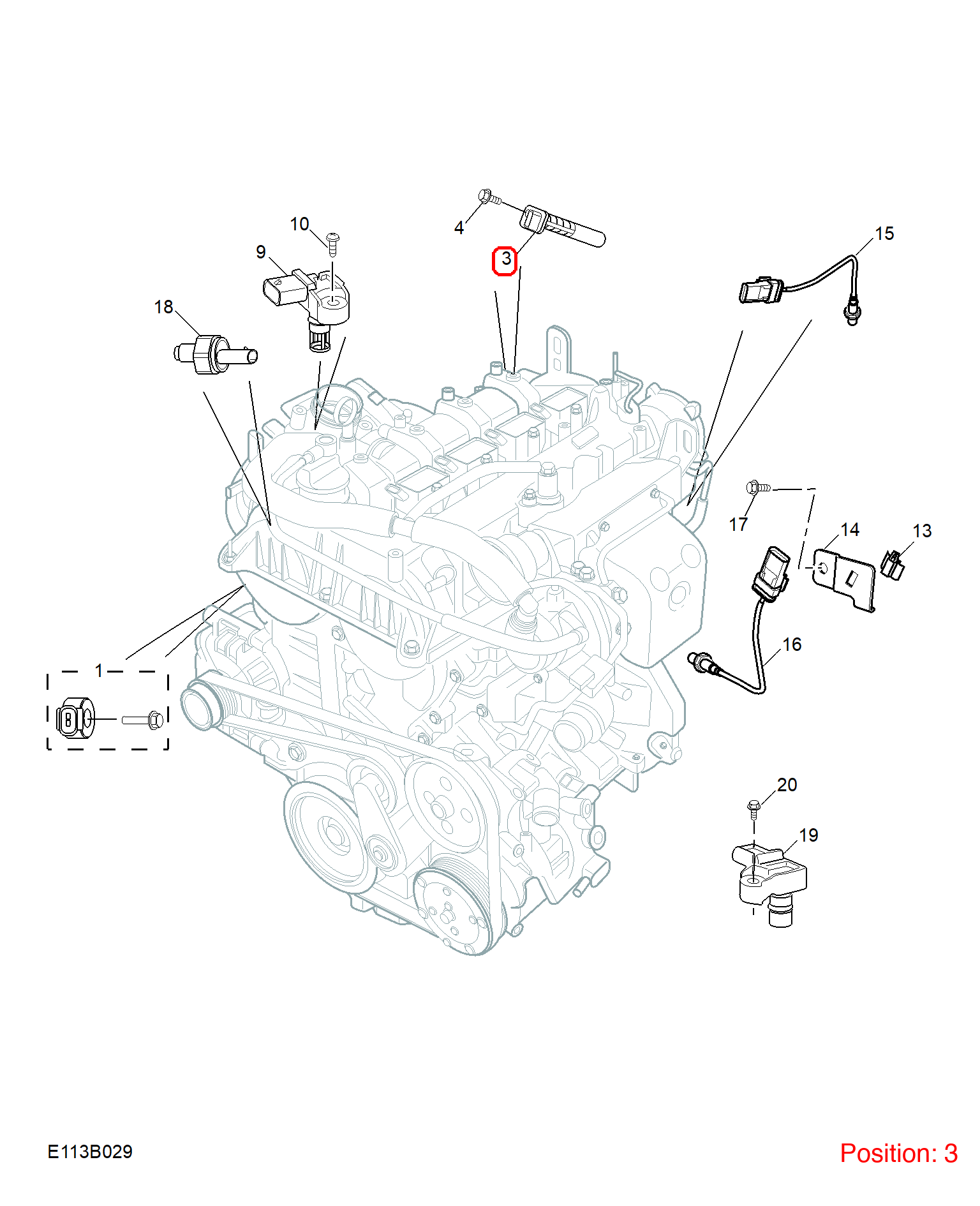 MG Crankshaft position sensor OEM 12662533 12662533-MG_OEM