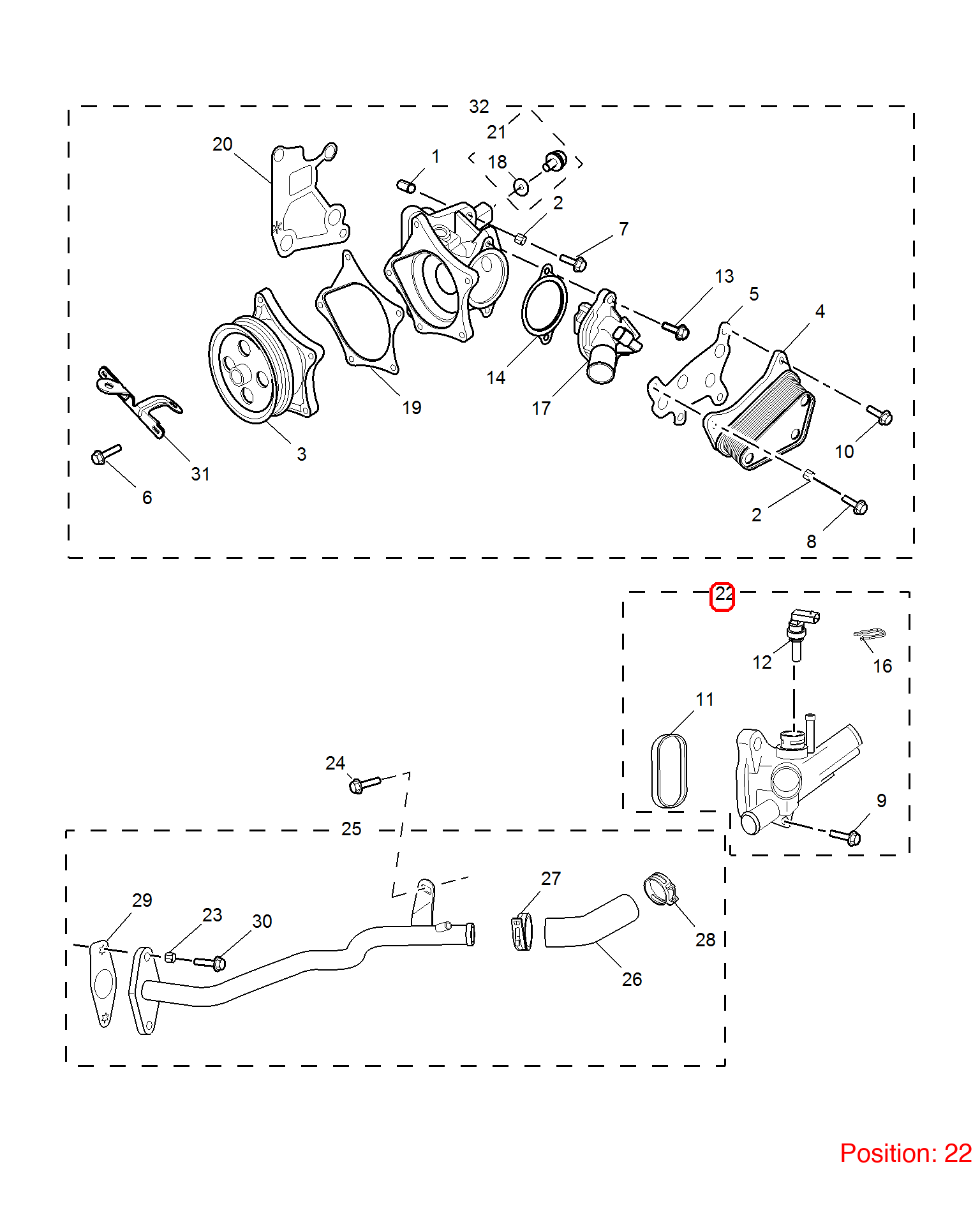 MG Thermostat hose OEM 12664203 FOR RX5 12664203-MG_OEM