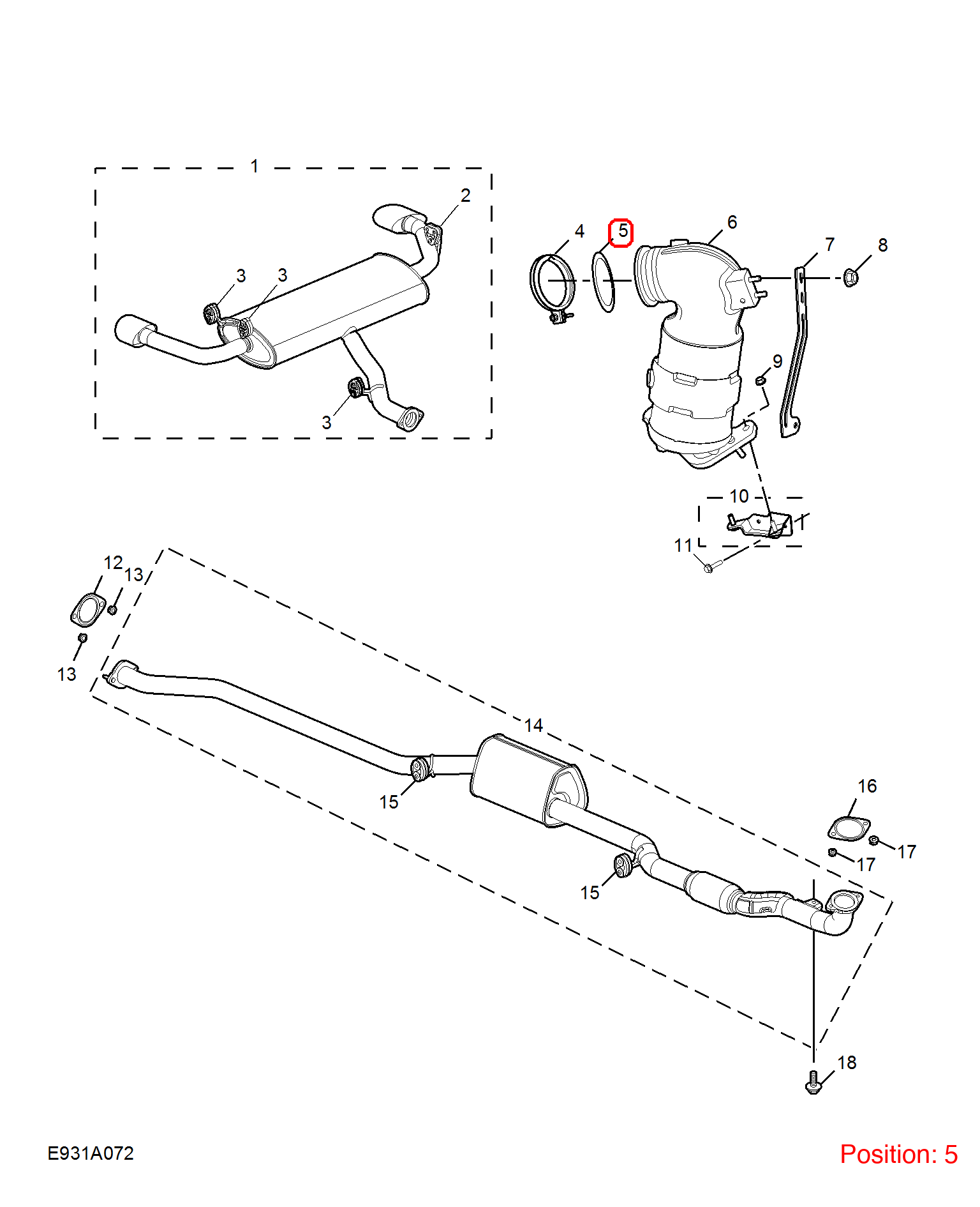 MG Exhaust Catalytic Converter Gasket OEM 24107984 FOR MG MG5 24107984-MG_OEM