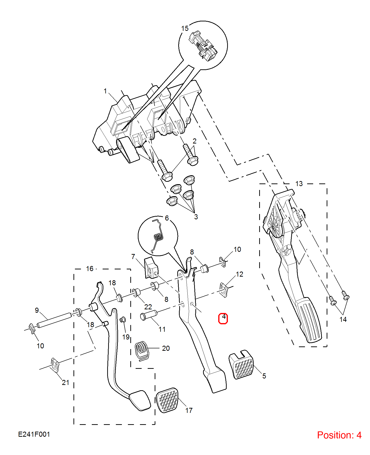 MG Brake pedal OEM 30000105 FOR MG6 MG550 30000105-MG_OEM