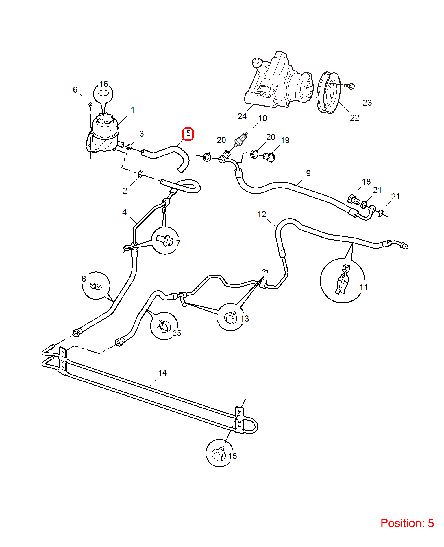 MG Power steering pump oil pipe OEM 30000239 FOR MG6 MG550 30000239-MG_OEM
