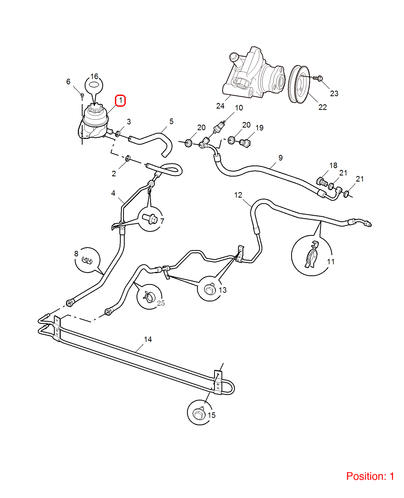 MG Power Steering Reservoir OEM 30000244 FOR MG6 MG550 30000244-MG_OEM