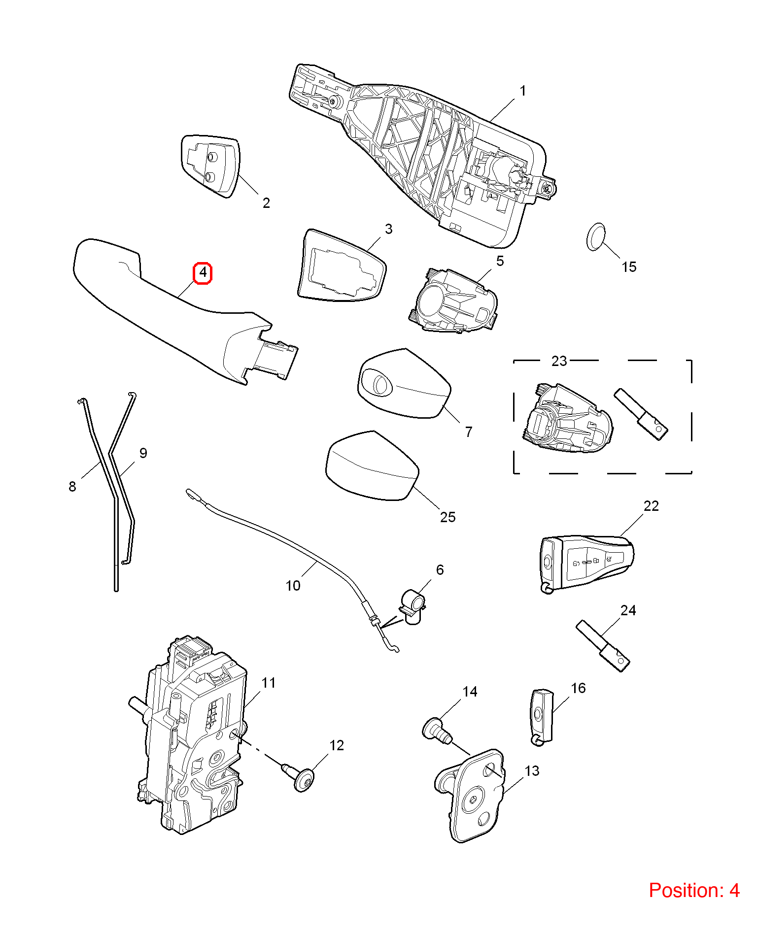 MG Door handle OEM 30000273 FOR MG6 MG550 30000273-MG_OEM
