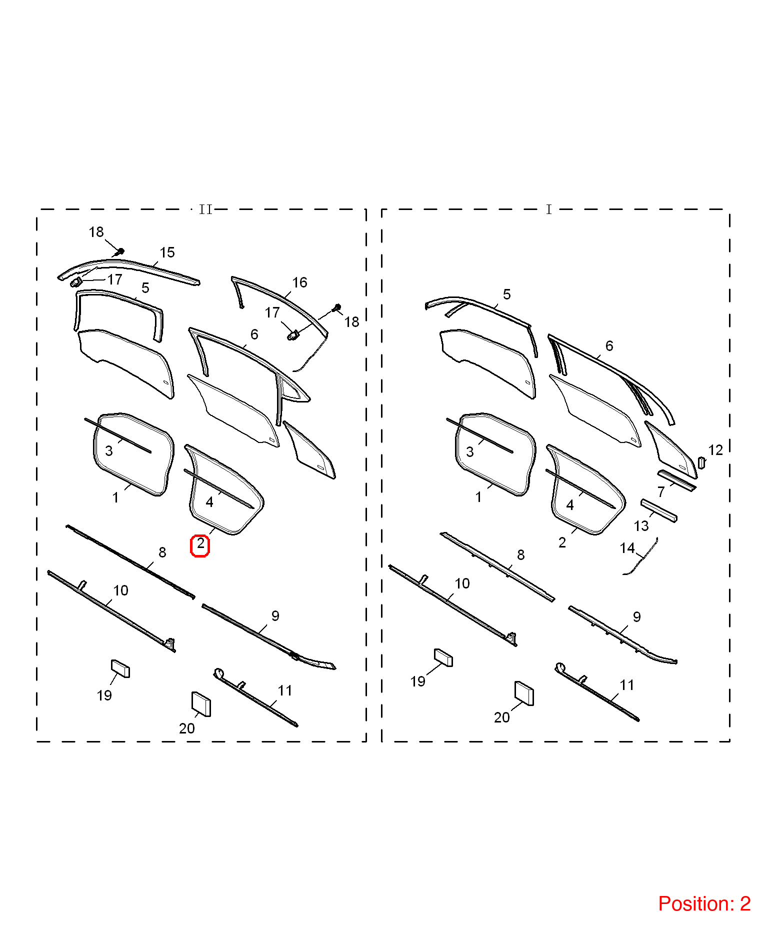 MG Door frame weatherstrip OEM 30000289 FOR MG6 MG550 30000289-MG_OEM