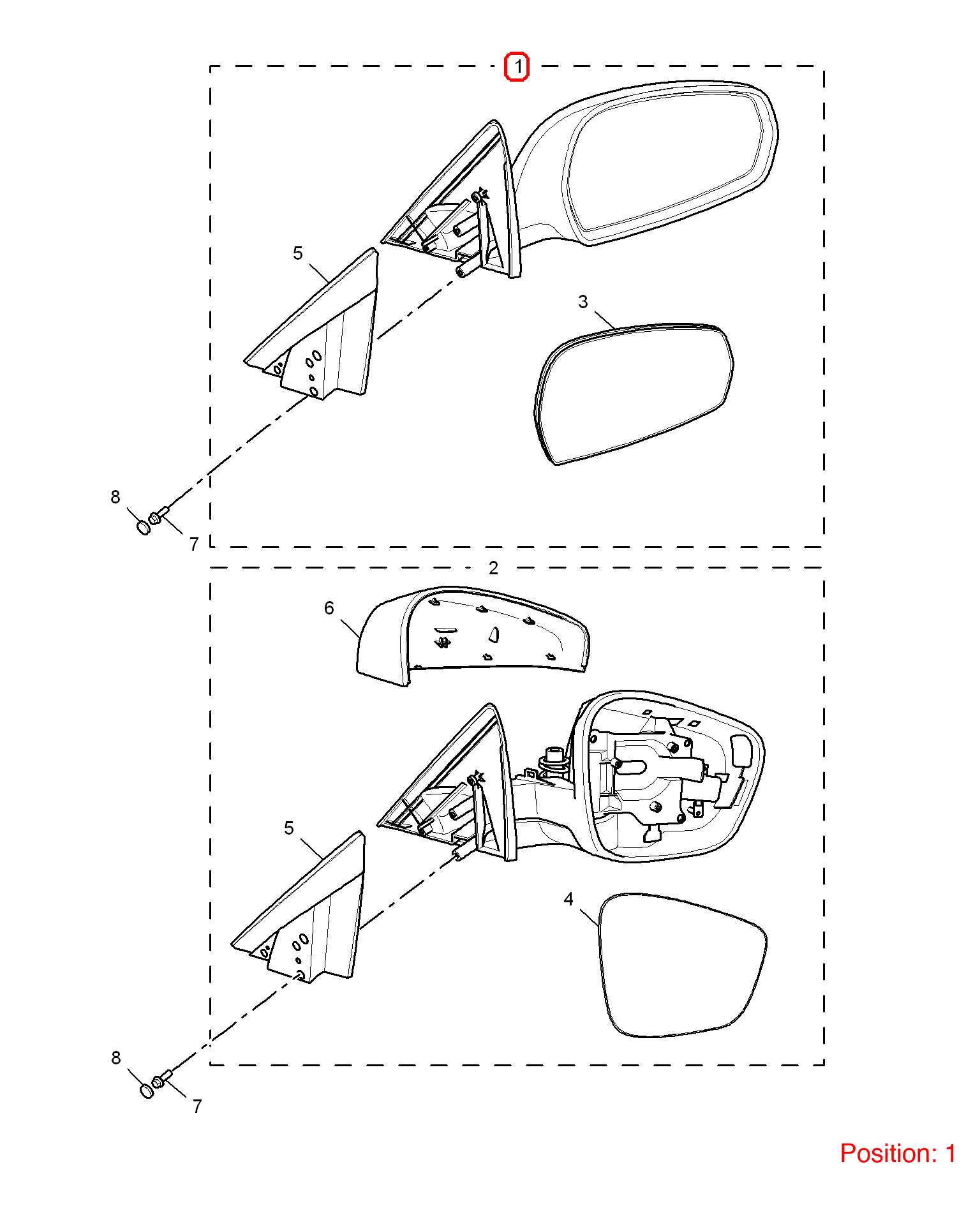 MG Reverse mirror assembly OEM 30000385 FOR MG6 MG550 30000385-MG_OEM