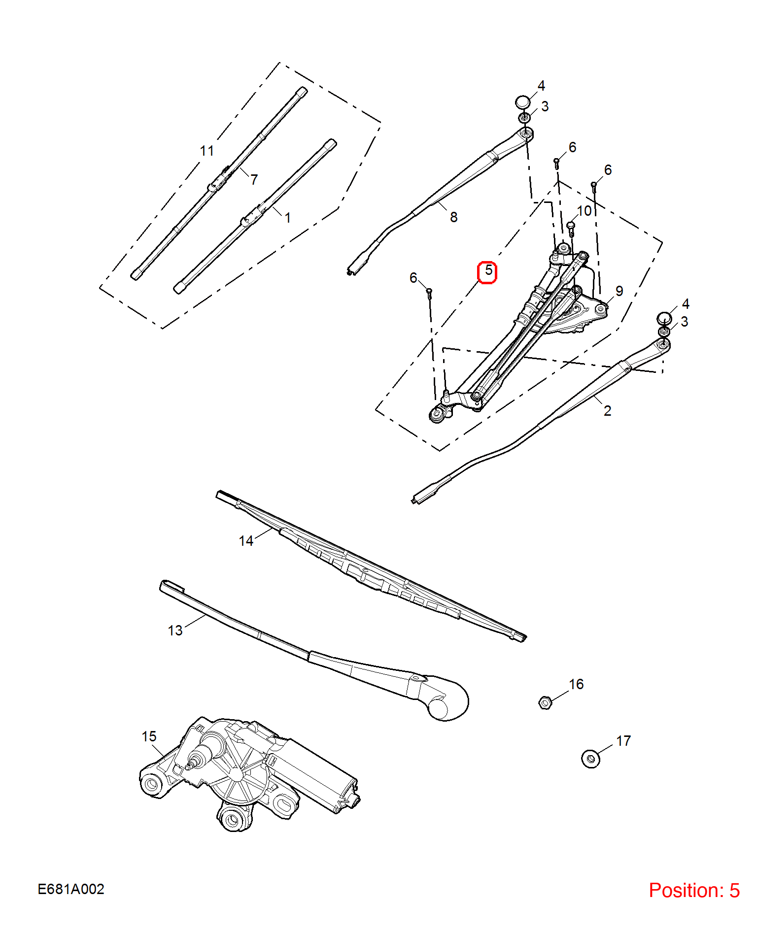MG Wiper linkage motor assembly OEM 30000428 FOR MG6 MG550 30000428-MG_OEM