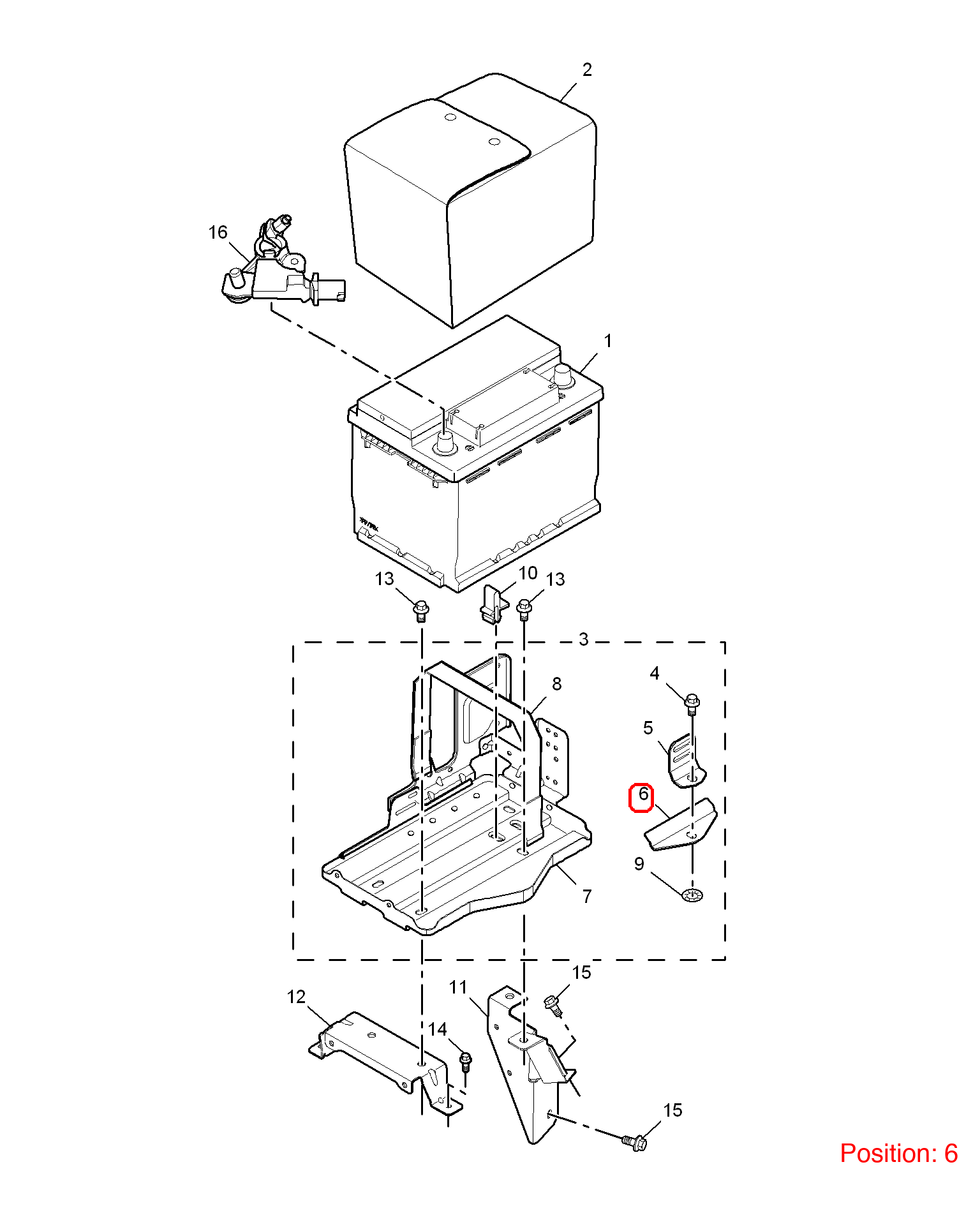 MG Battery bracket OEM 30000778 FOR MG6 MG550 30000778-MG_OEM