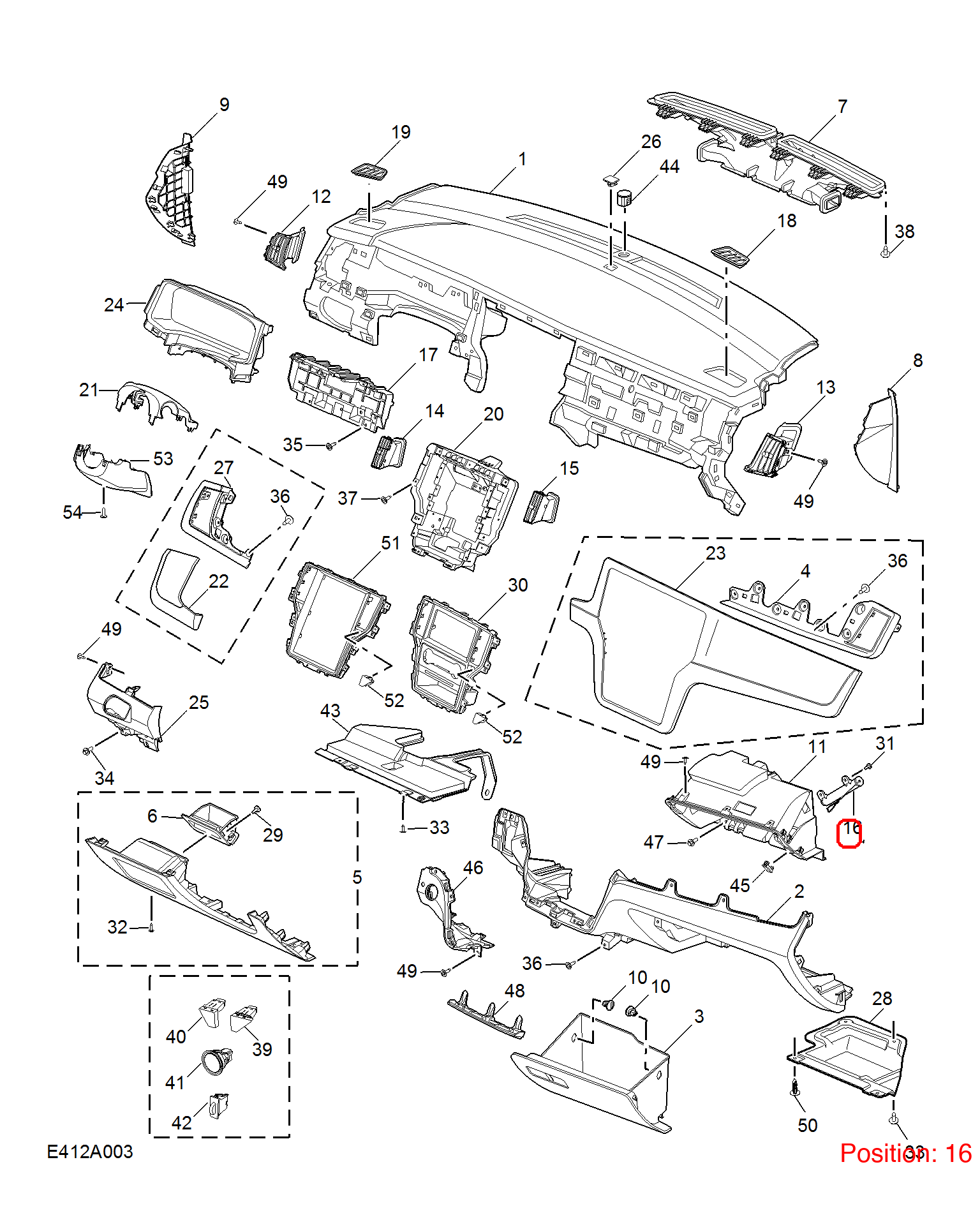 MG Glove compartment buffer OEM 30002130 FOR MG6 MG550 30002130-MG_OEM