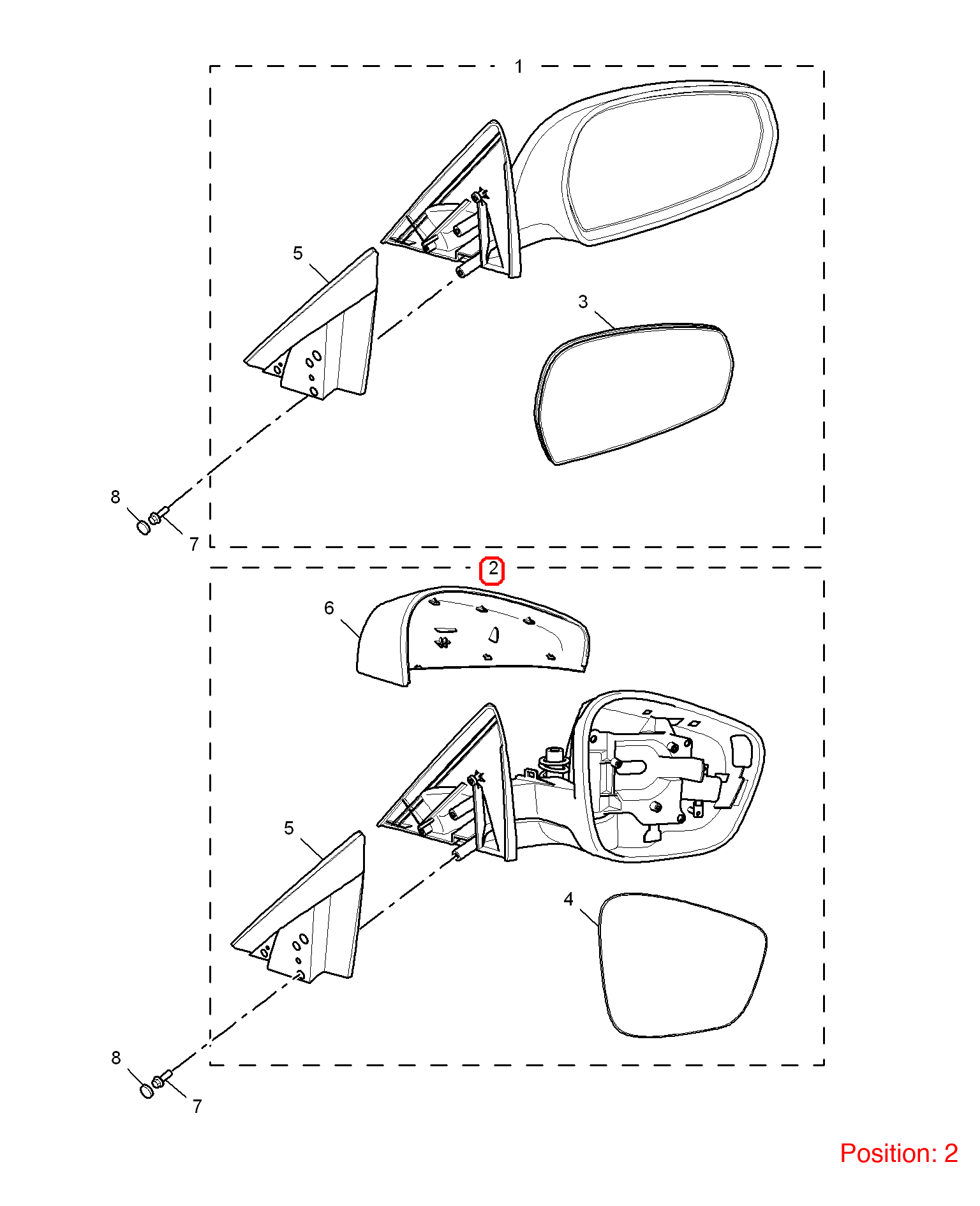 MG Reverse mirror assembly OEM 30017807 FOR MG6 30017807-MG_OEM