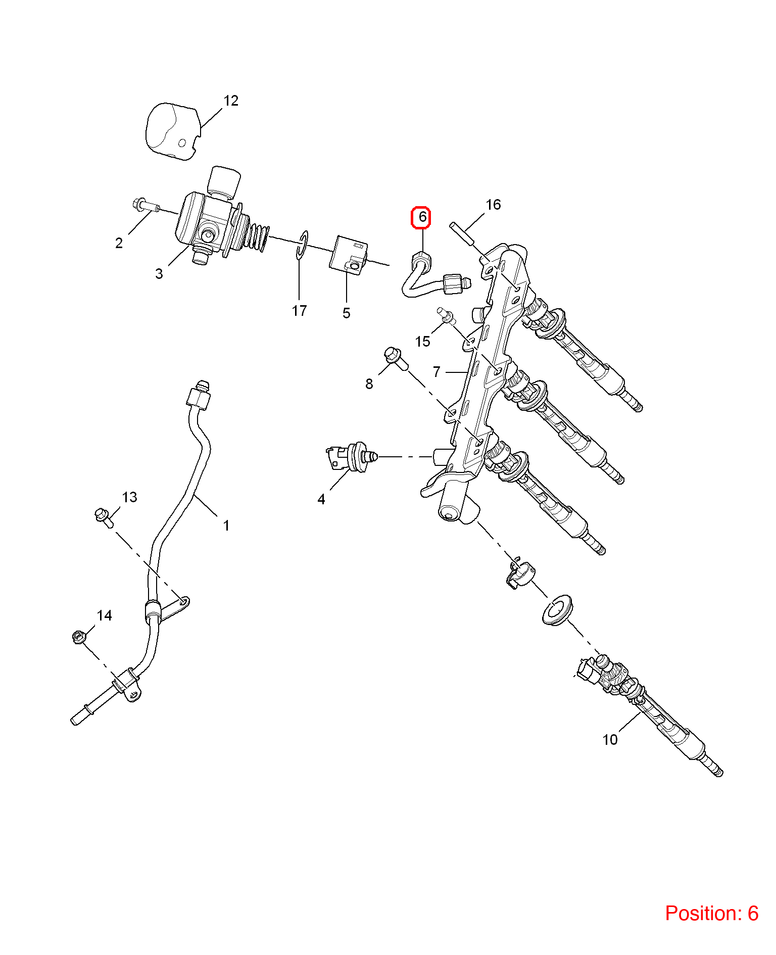 MG High-pressure fuel pump oil pipe OEM 30026500 FOR MG RX5 RX8 30026500-MG_OEM