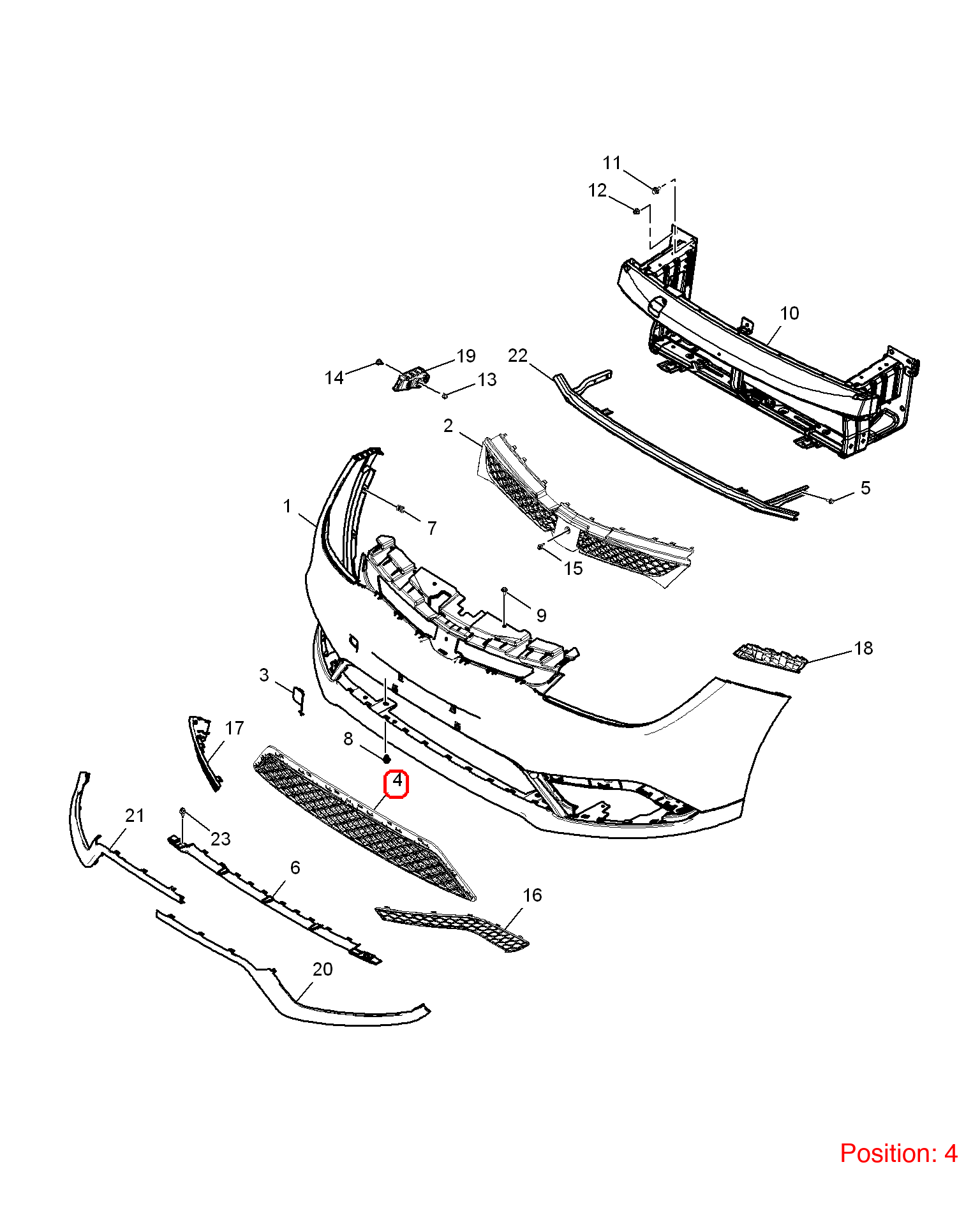 MG Bumper grille OEM 30031055 FOR MG5 30031055-MG_OEM