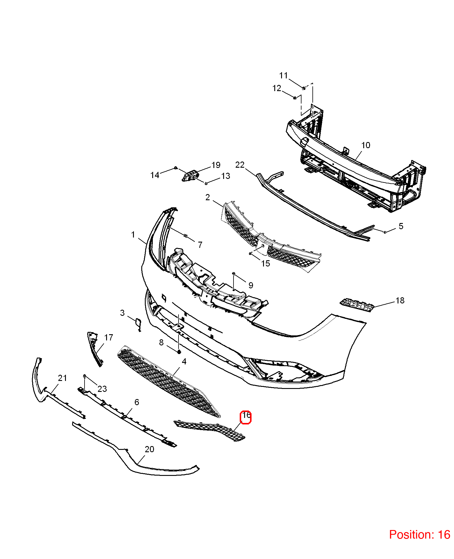 MG Bumper grille OEM 30031056 FOR MG5 30031056-MG_OEM