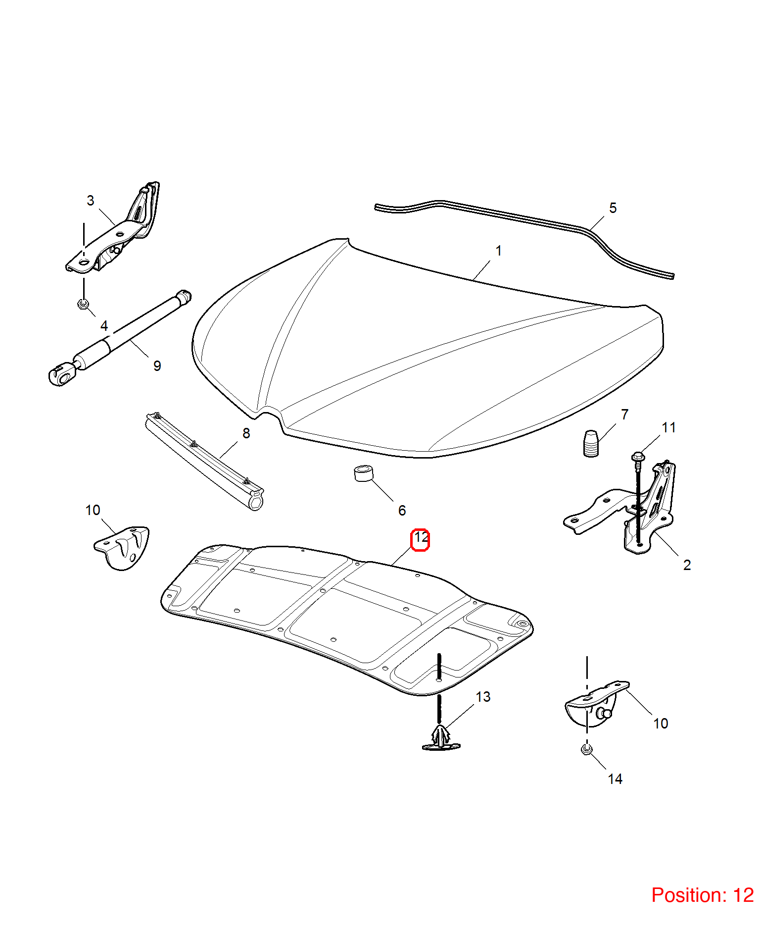 MG Hood heat insulation cotton OEM 30031133 FOR MG5 30031133-MG_OEM
