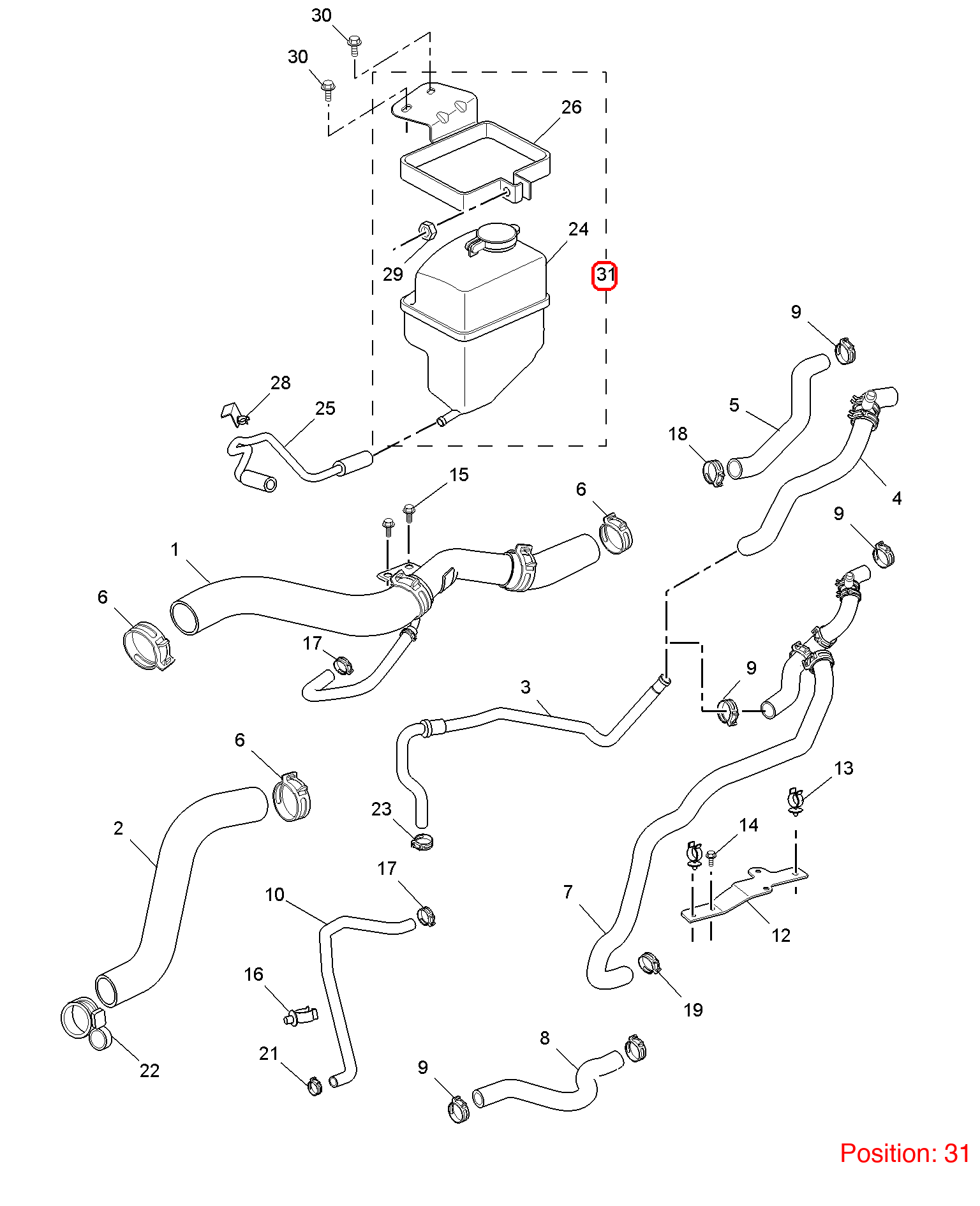 MG Expansion Tank OEM 30031913 FOR MG350 MG5 30031913-MG_OEM