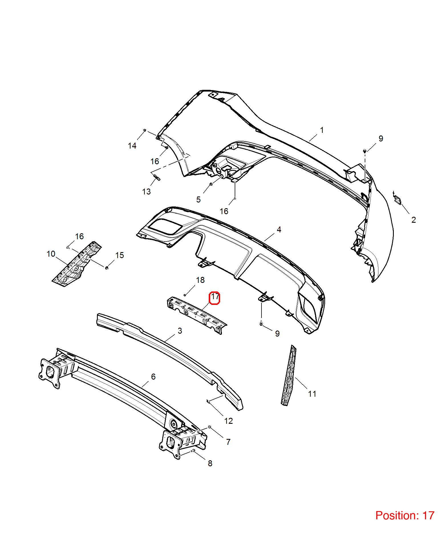 MG Bumper Cover Bracket OEM 30032376 FOR MG5 30032376-MG_OEM