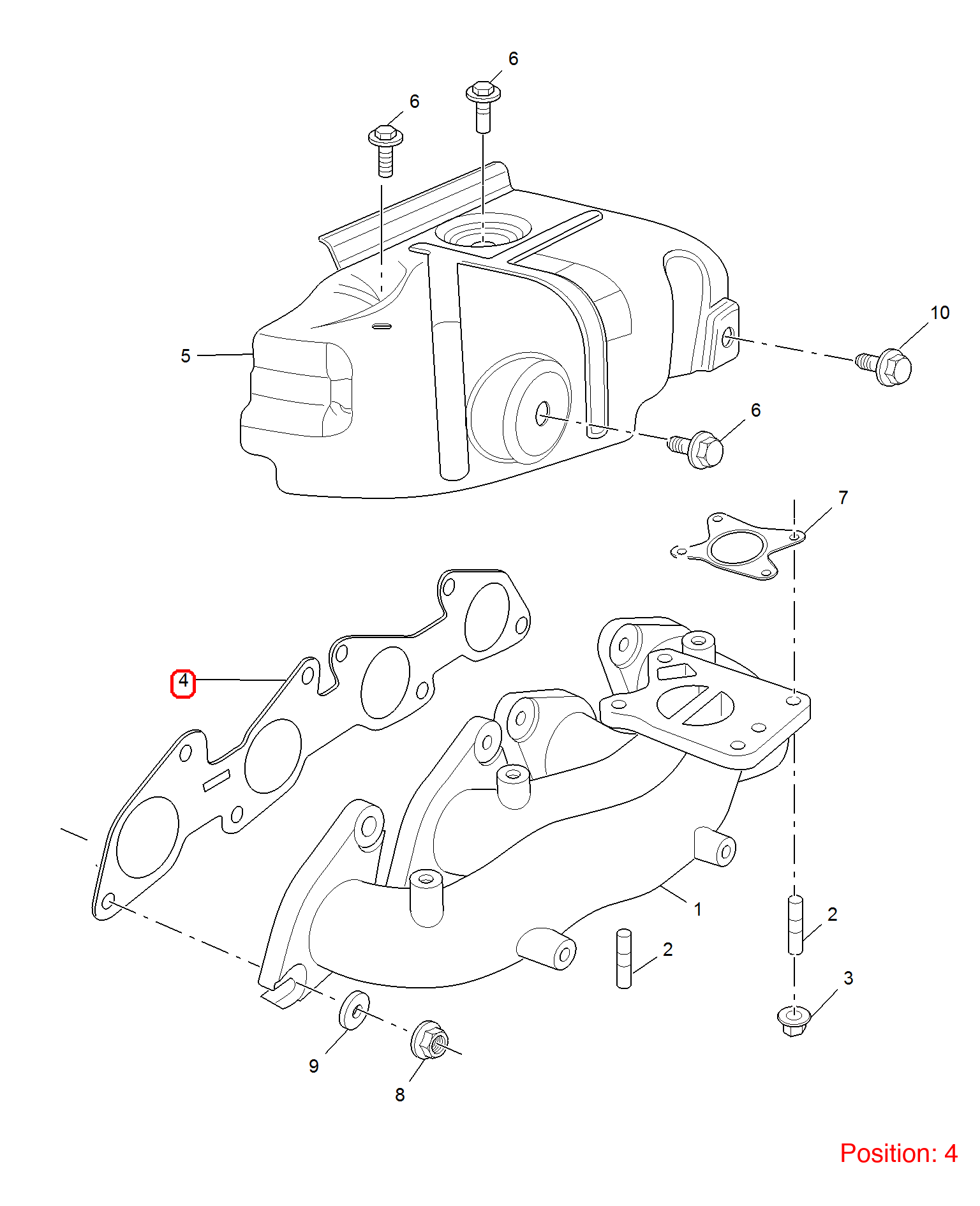MG Exhaust Manifold Gasket OEM 30033299 FOR MG RX5 RX8 30033299-MG_OEM