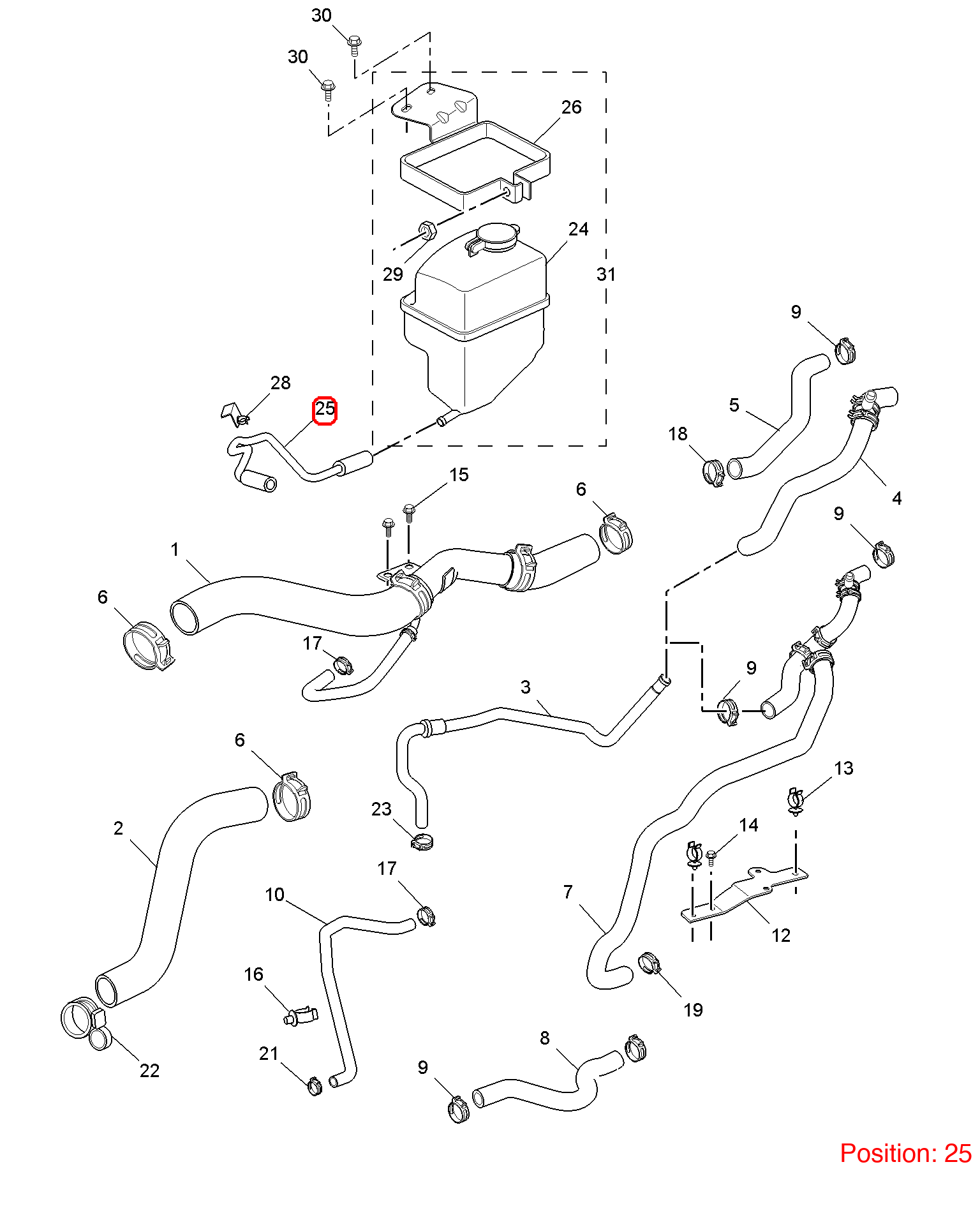 MG Overflow Hose OEM 30033435 FOR MG350 MG5 30033435-MG_OEM