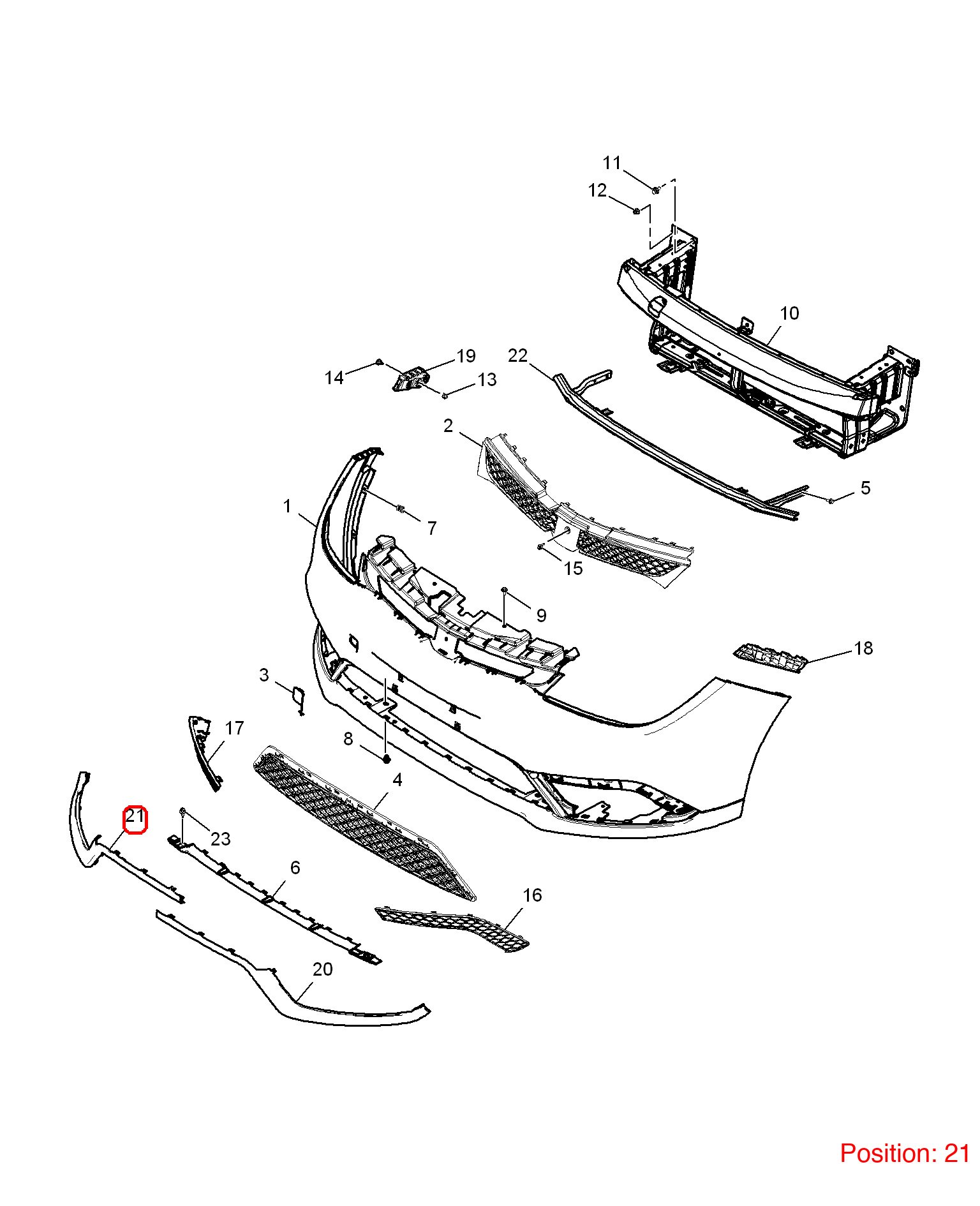 MG Bumper Trim OEM 30036253 FOR MG5 30036253-MG_OEM