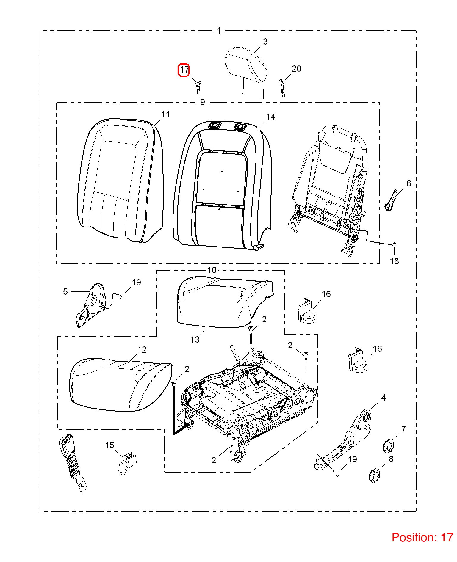 MG Seat headrest guide sleeve OEM 30036278ESA FOR MG5 30036278ESA-MG_OEM