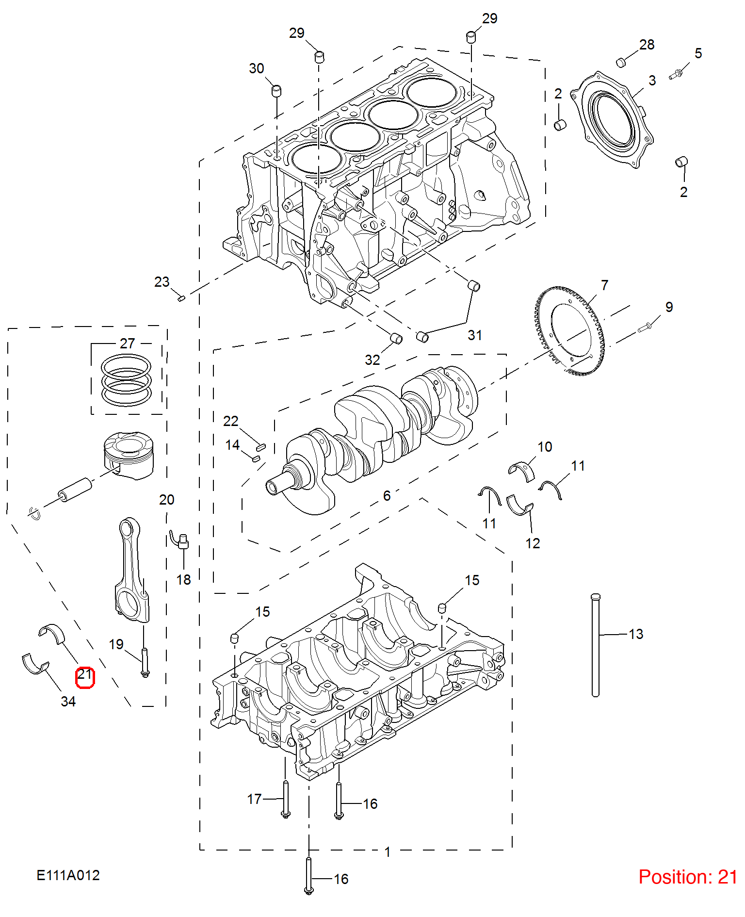 MG Connecting Rod Bearing OEM 30041676 FOR MG RX5 RX8 30041676-MG_OEM