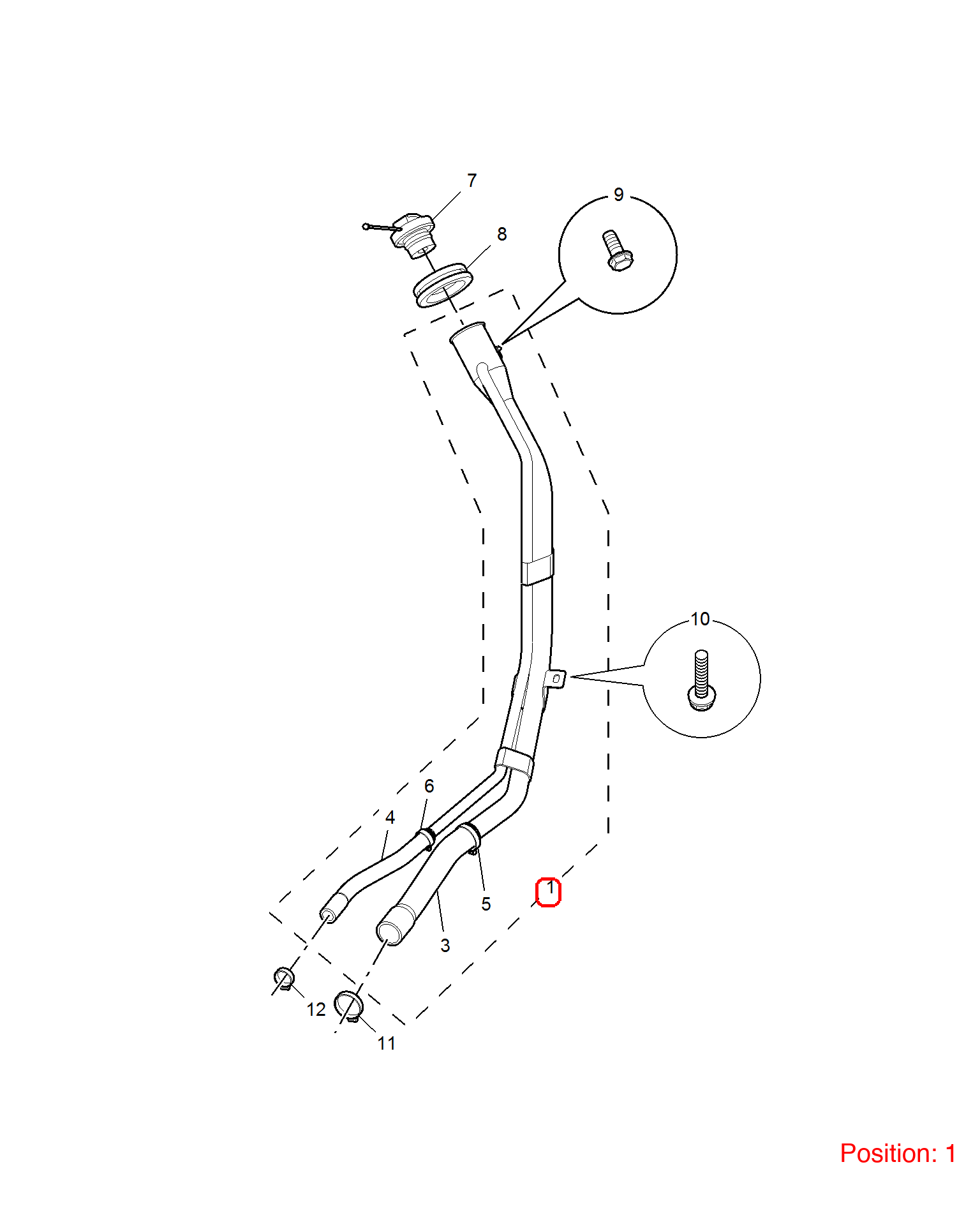 MG Fuel filling pipe OEM 30045094 FOR MG6 30045094-MG_OEM