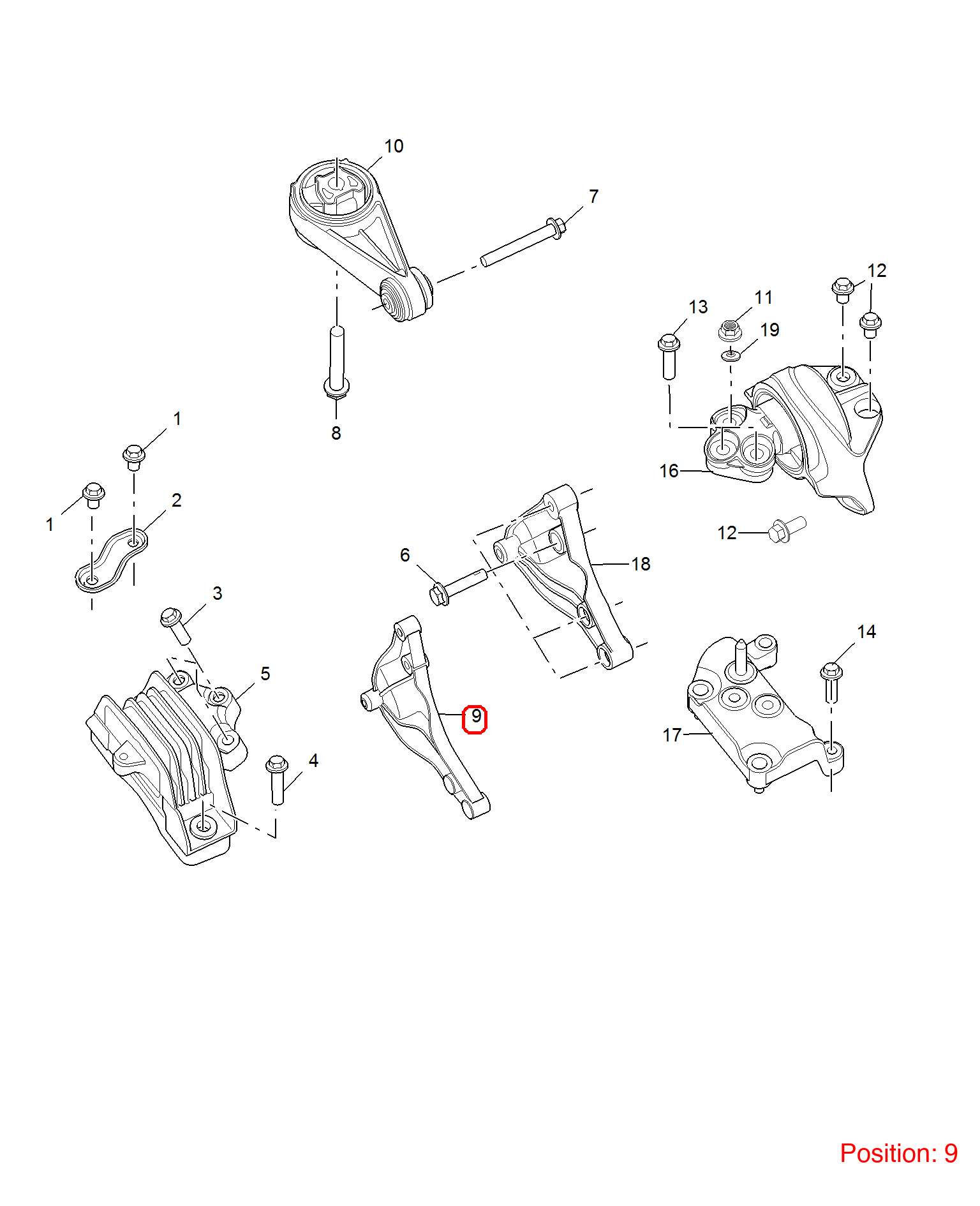 MG Engine mount bracket OEM 30056238 FOR MG RX5 30056238-MG_OEM