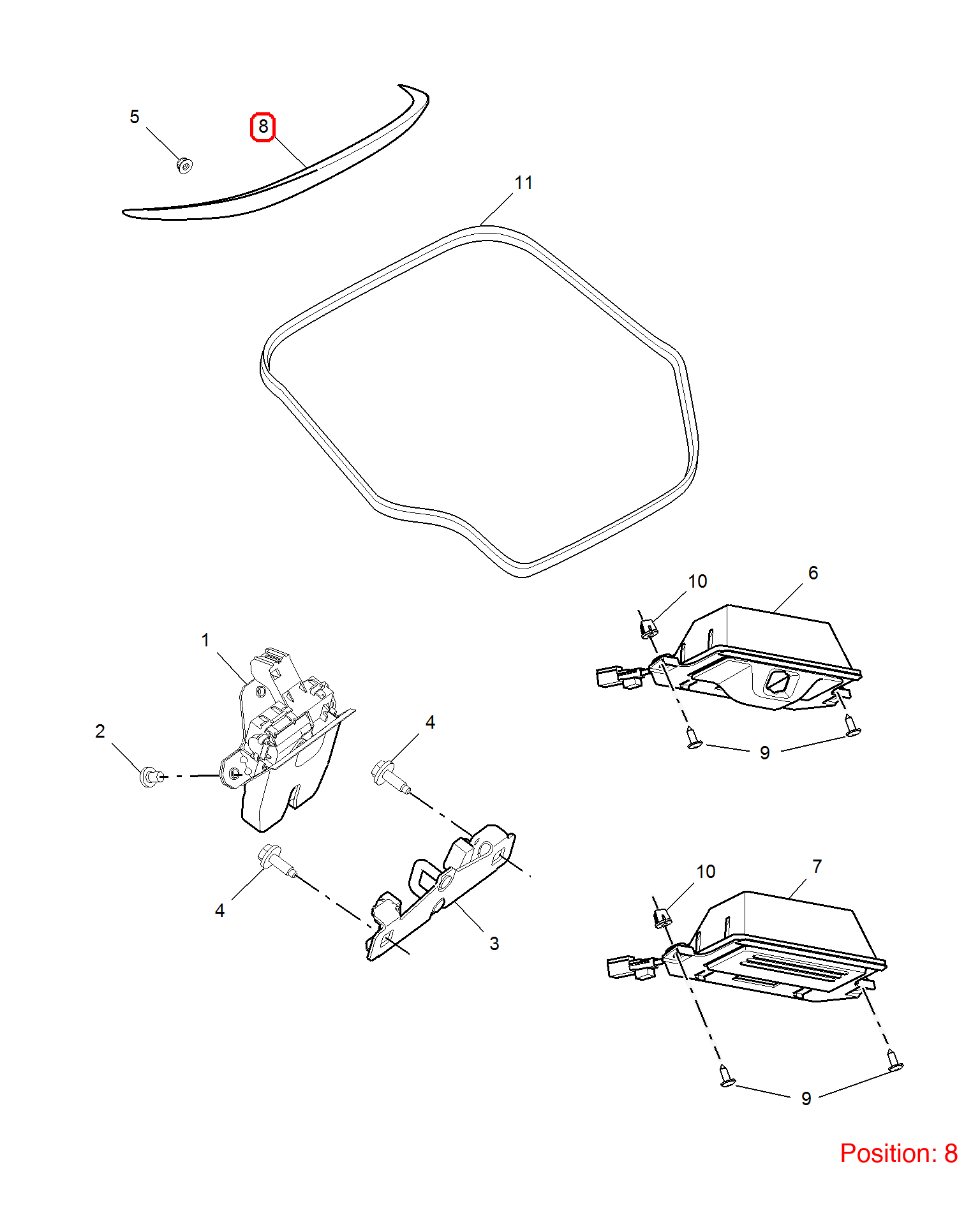 MG Tailgate spoiler OEM 30057048 FOR MG6 30057048-MG_OEM