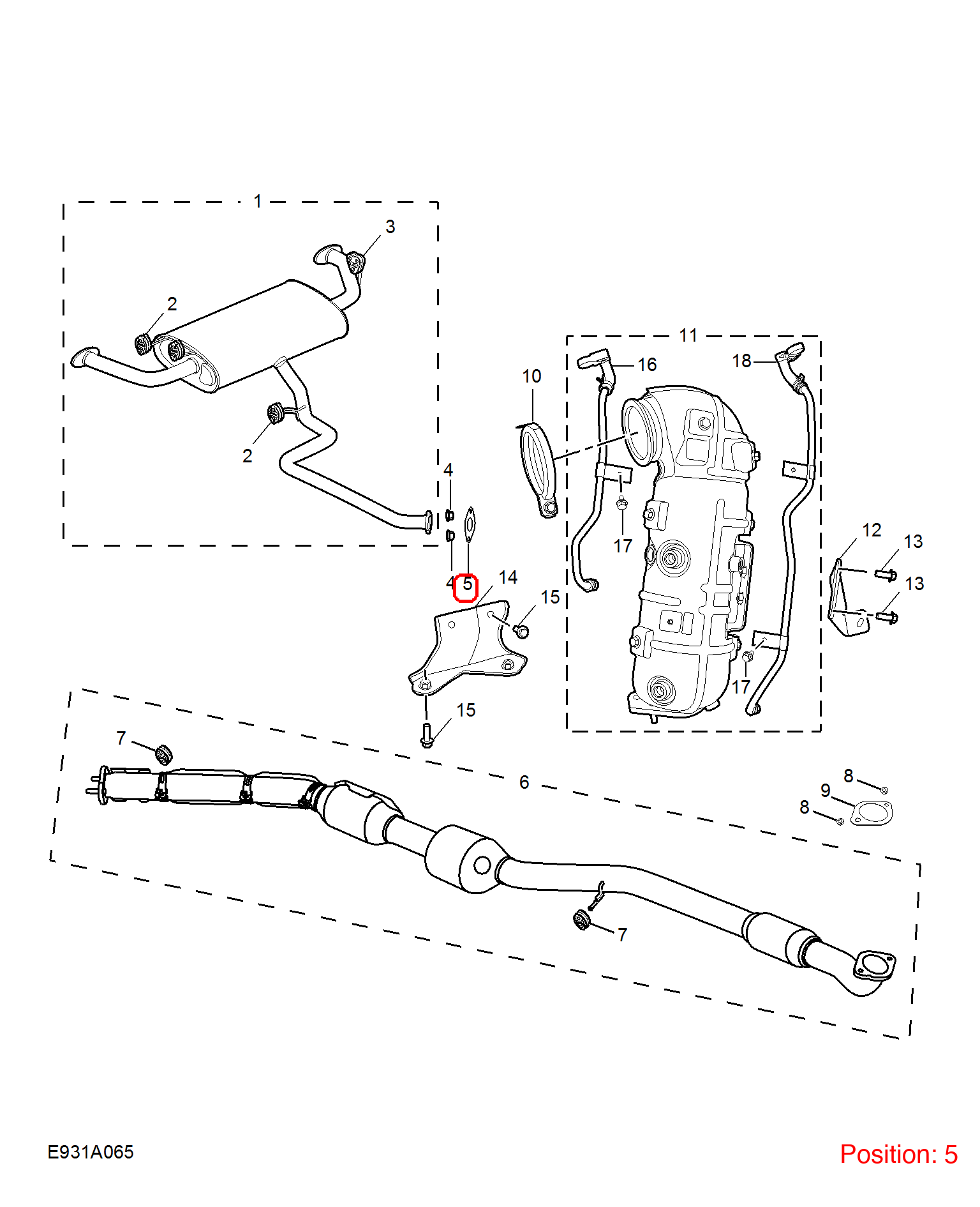 MG Exhaust Catalytic Converter Gasket OEM 30059895 FOR MG RX5 30059895-MG_OEM