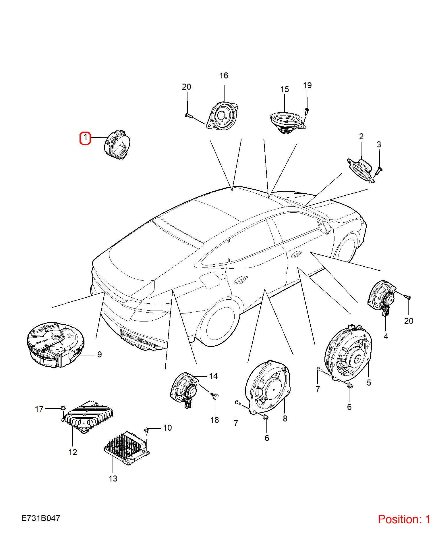 MG Speaker OEM 30063176 FOR MG RX5 RX8 MG6 30063176-MG_OEM