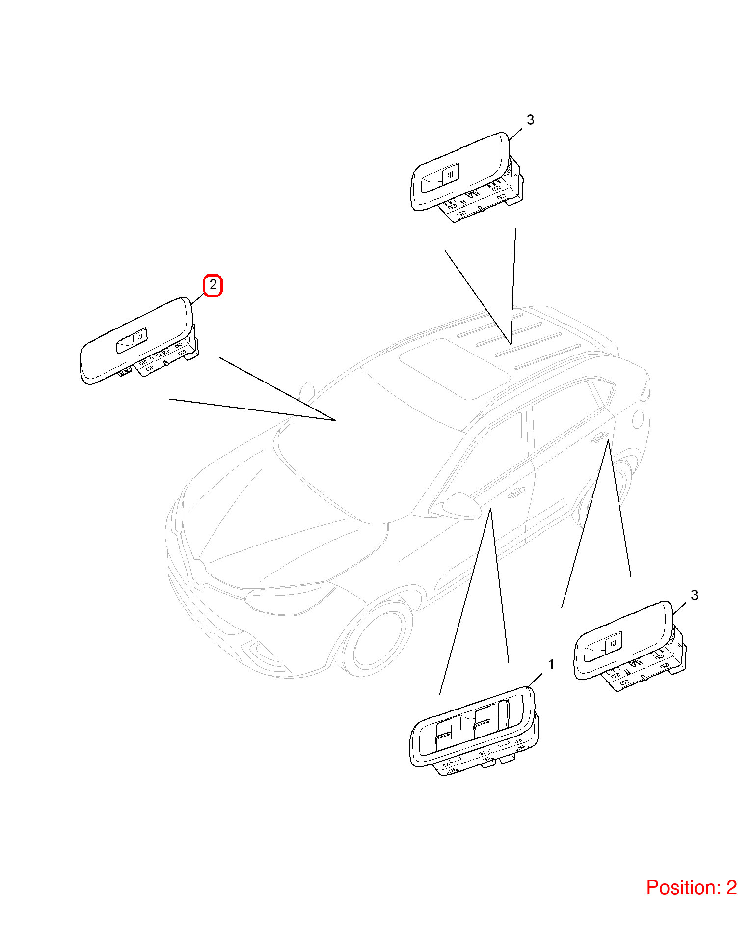 MG Power Window Control Switch OEM 30063890 FOR MG 30063890-MG_OEM