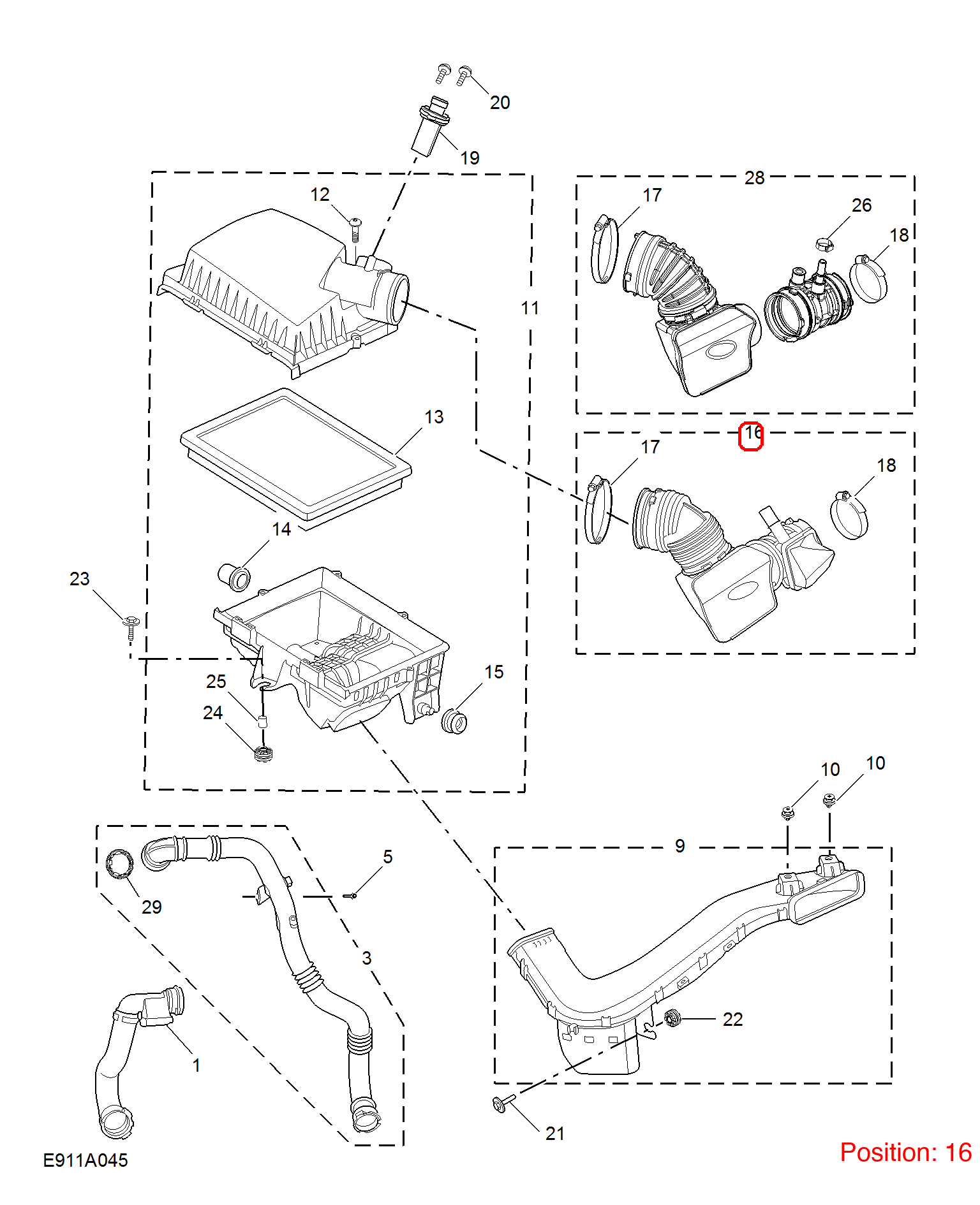 MG Air Intake Hose OEM 30071043 FOR MG6 30071043-MG_OEM